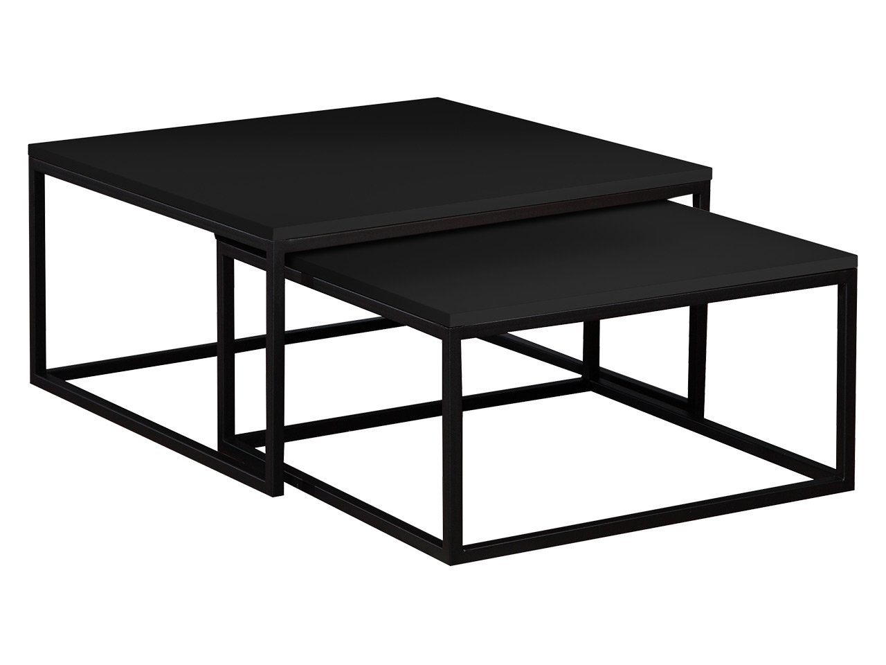 MIRJAN24 Couchtisch Dual (2er-Set), Vierkantrohrrahmen aus Stahl, schwarz p günstig online kaufen