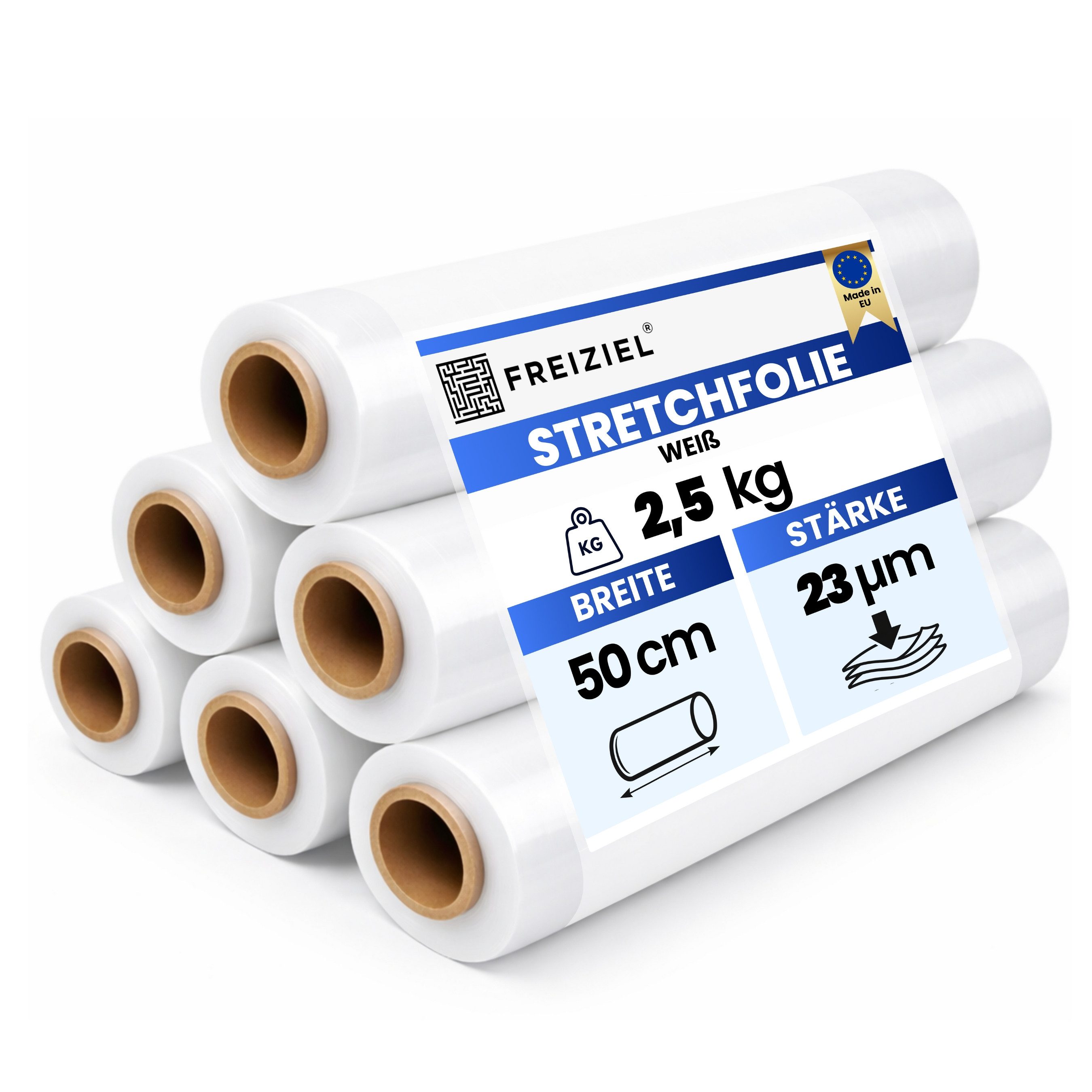Freiziel Schutzfolie 6 x Stretchfolie 50cm 2,5kg 23my