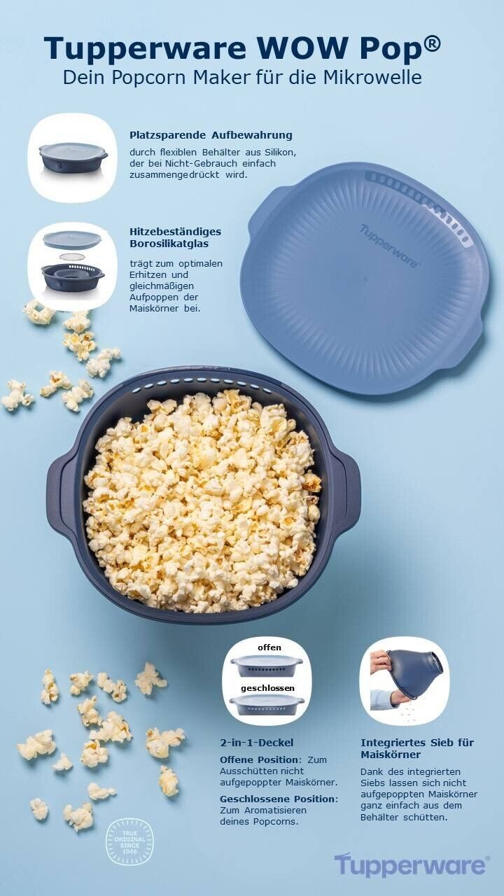 TUPPERWARE Servierschale Tupperware Wow Pop Popcorn Maker