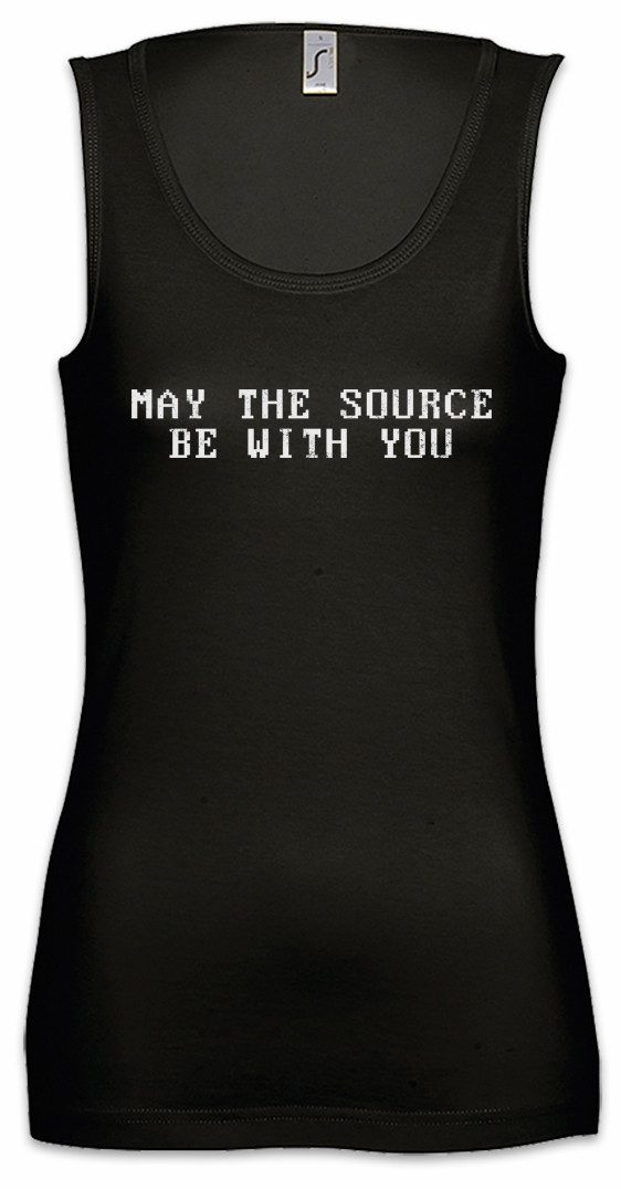 Tanktop May The Source Be With You Ärmelloses Damen T-Shirt Wlan Geek Nerd PC