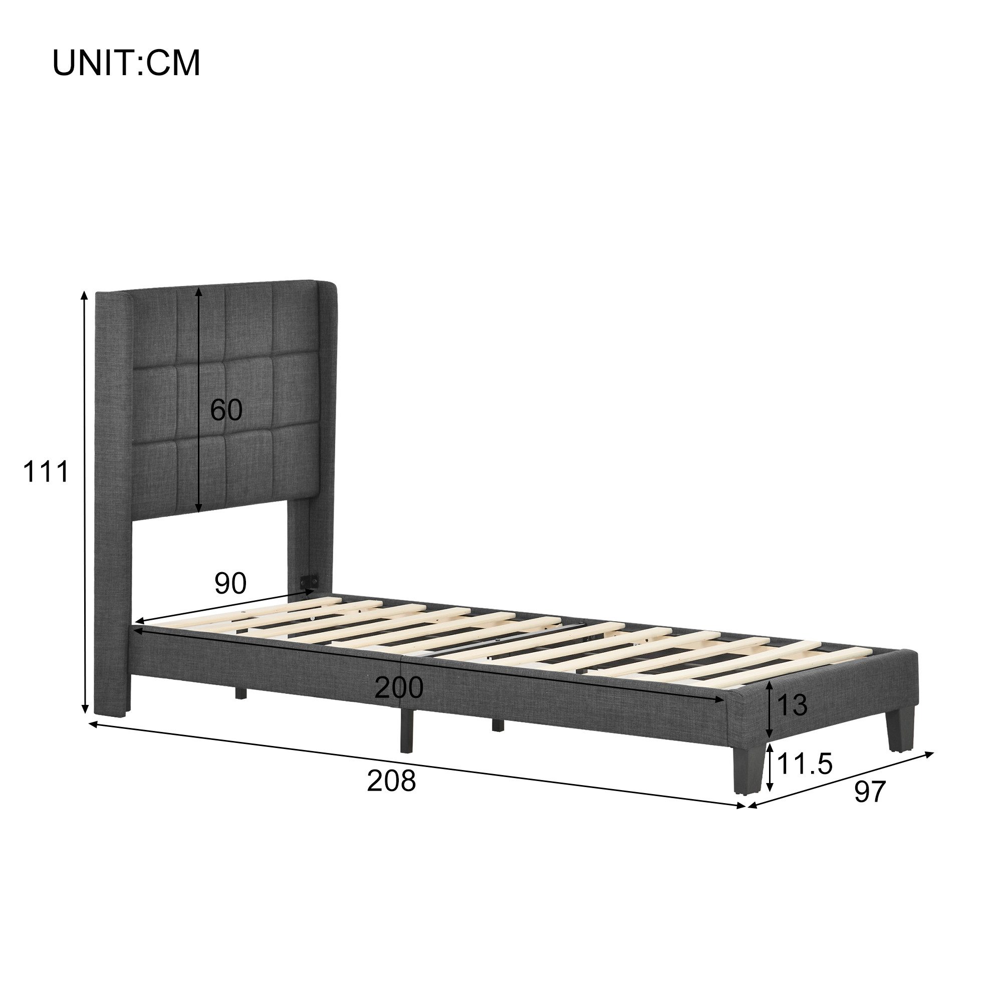 STILVORA Polsterbett 90x200 Jugendbett mit Lattenrost,Bettgestell mit gepol günstig online kaufen