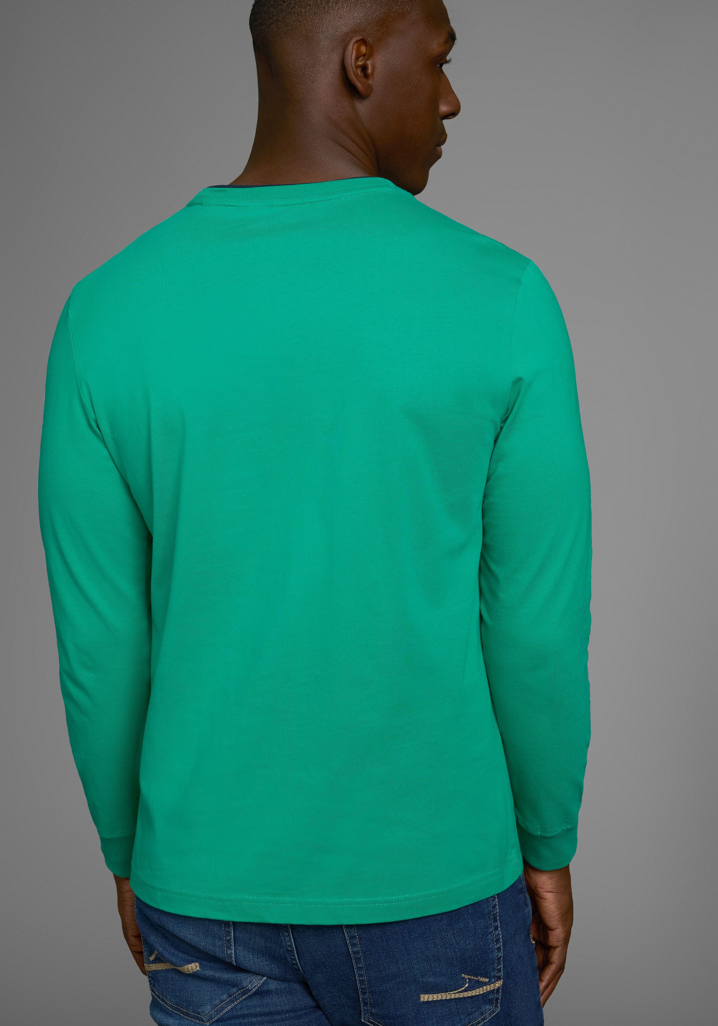 DELMAO Langarmshirt mit modernem Print - NEUE KOLLEKTION günstig online kaufen