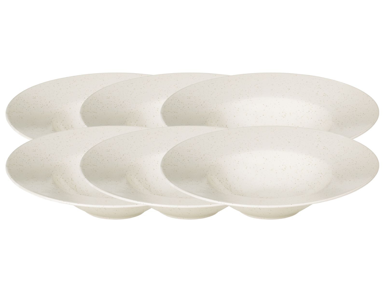 Broste Copenhagen Teller-Set NORDIC VANILLA Pastateller tief 29cm Set6, Steingut