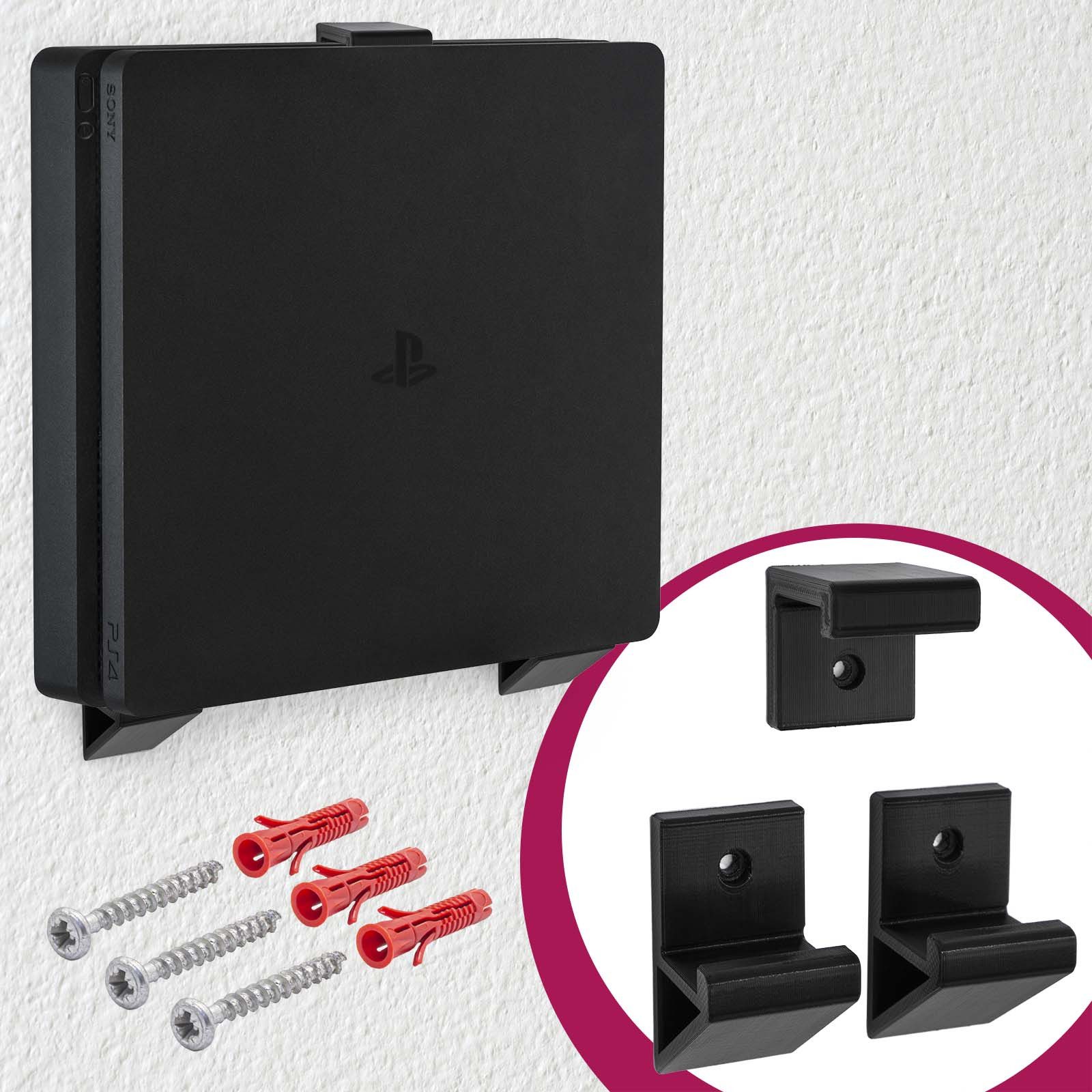 Mobilefox Konsolen-Halterung Wand Halterung Konsolen Halter passend für Sony PlayStation 4 PS4 Slim