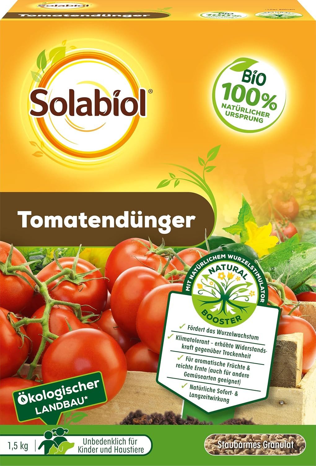 Solabiol Gemüsedünger Solabiol Tomatendünger mit Wurzelstimulator 1,5 kg Packung