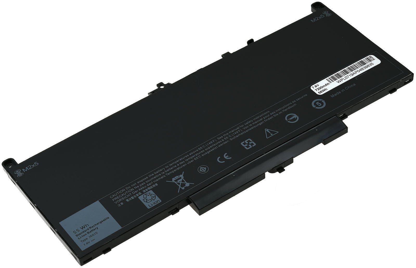 Powery Akku für Dell Typ WYWJ2 Laptop-Akku 7200 mAh (7.6 V) | Notebook-Akkus