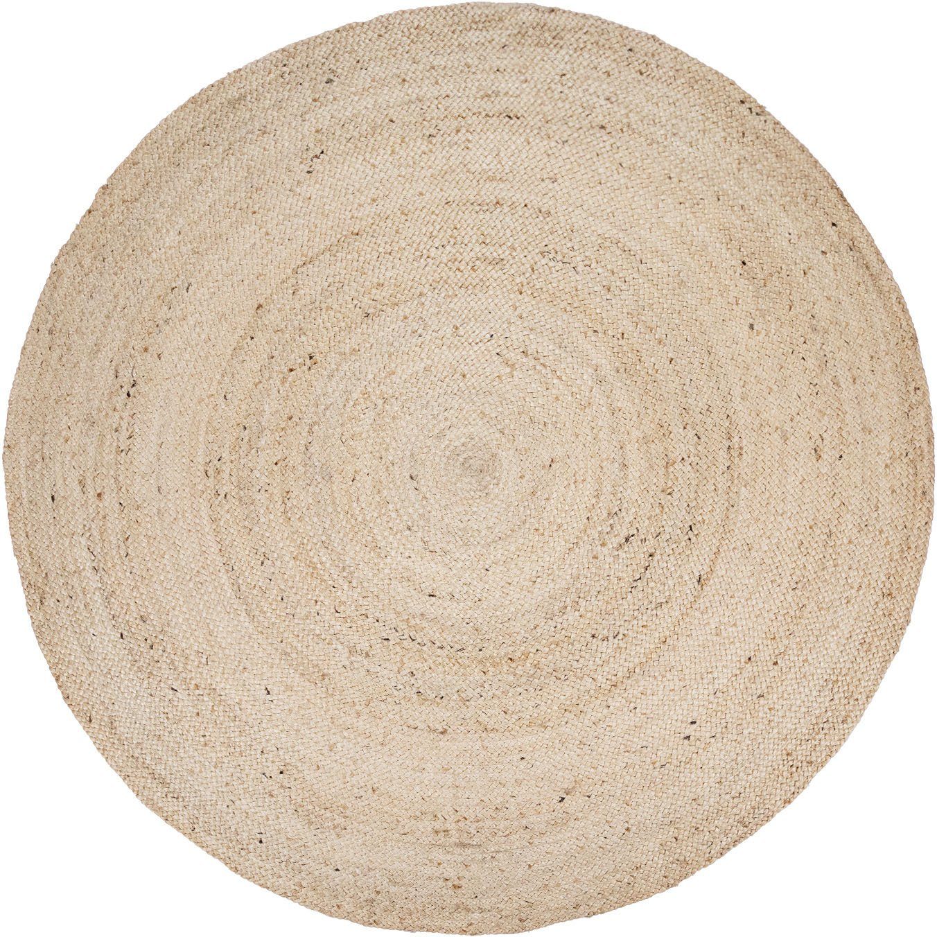 Paco Home Teppich Viborg 595, rund, Höhe: 13 mm, Jute, Modern, Boho, Handgefertigter Natur-Teppich