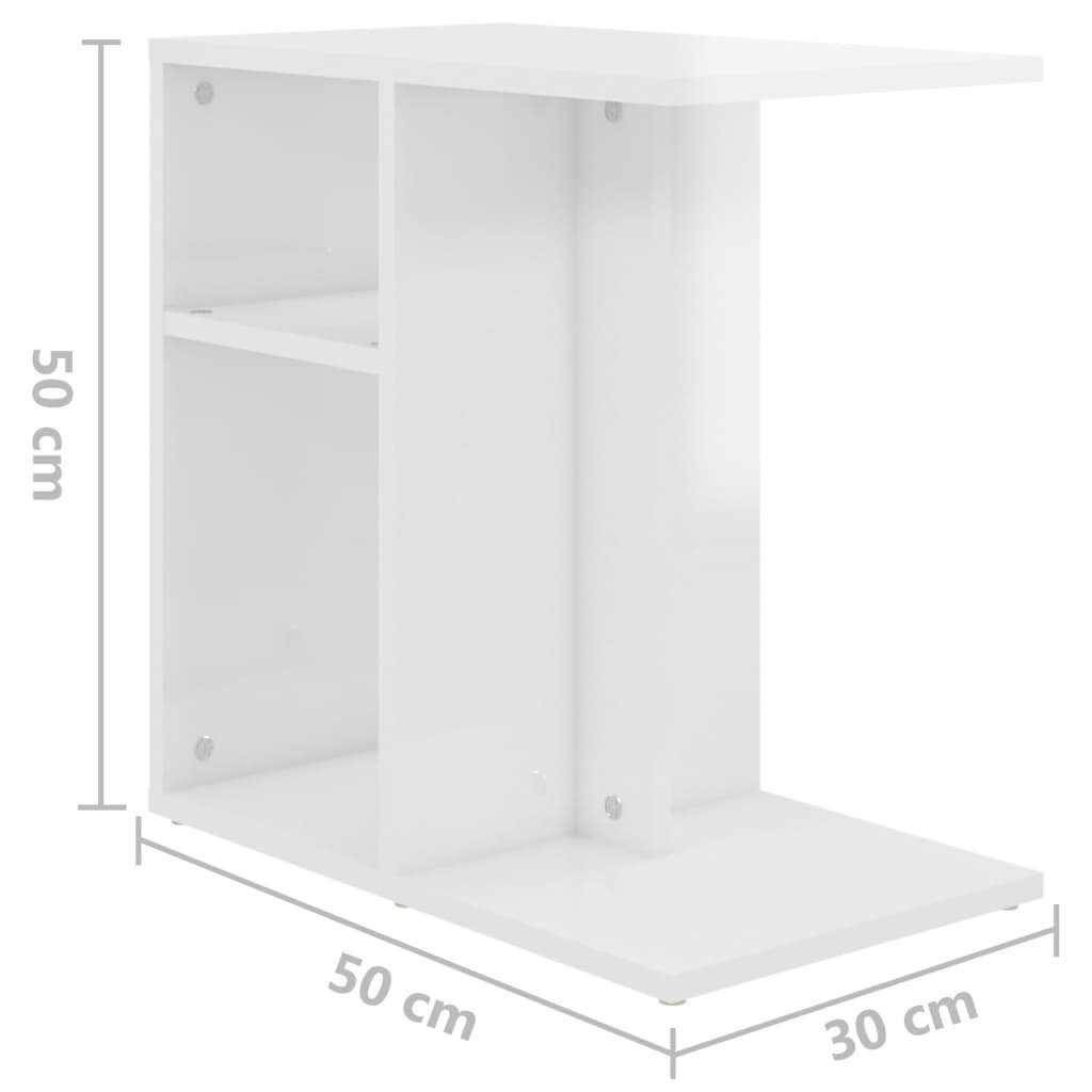 furnicato Beistelltisch Hochglanz-Weiß 50x30x50 cm (1-St) Holzwerkstoff