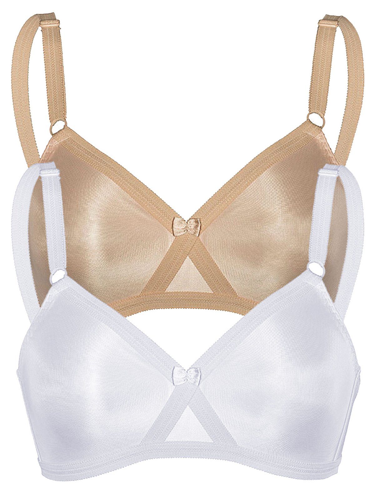 Sassa Set: Soft-BH 2er Sparpack Soft BH ohne Bügel mit Kreuzblende (Spar-Set, 2-tlg) -