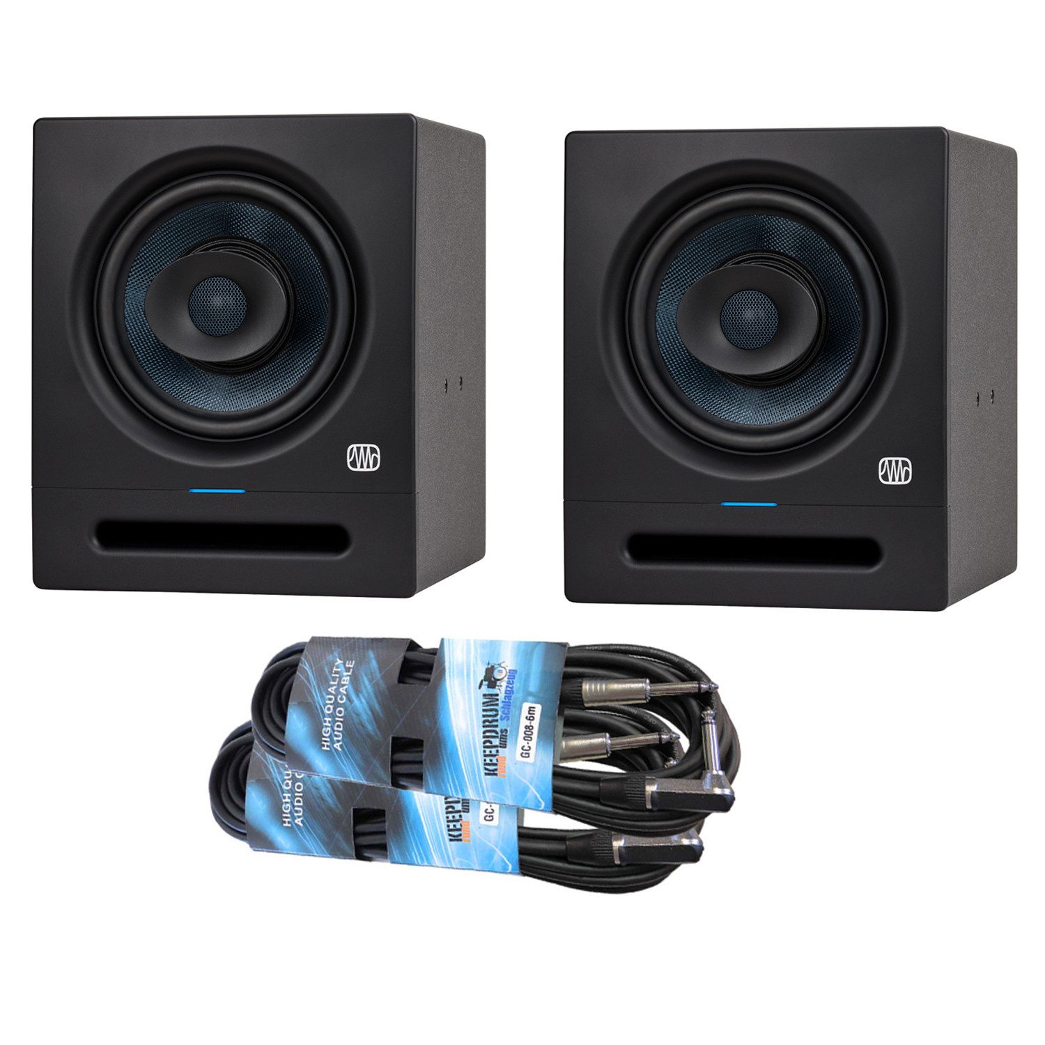 Presonus Studio-Monitor Eris Pro 8 1 Paar mit 2x Kabel Lautsprecher