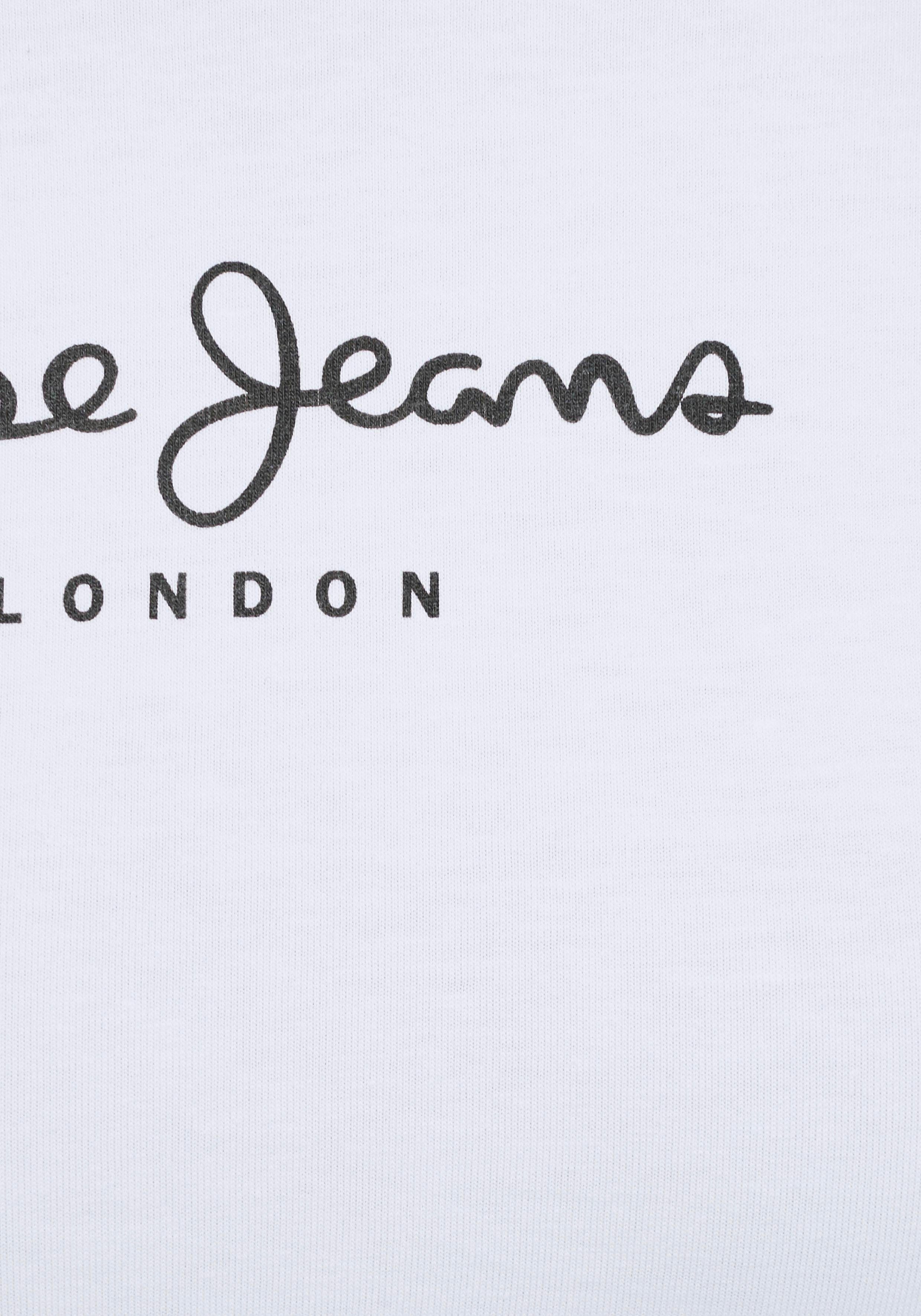 Damen Shirts Pepe Jeans Langarmshirt NEW VIRGINA L/S mit Logo-Print