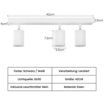 Nettlife Deckenstrahler Deckenleuchte 3 Flammig Deckenlampe Weiß GU10 Modern Deckenspot, 350° schwenkbar, LED wechselbar, Wohnzimmer Schlafzimmer Küche Flur
