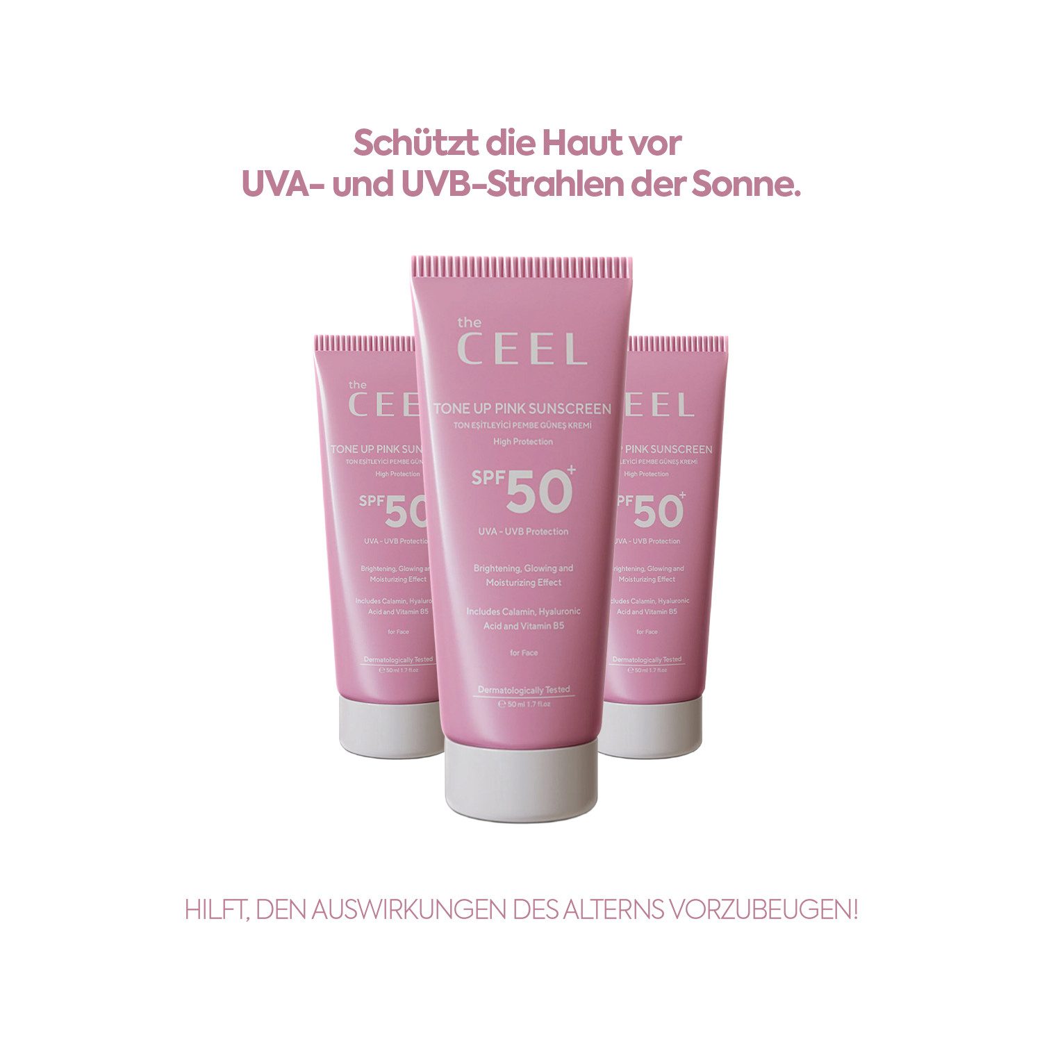THE CEEL Sonnenschutzcreme Sonnencreme SPF 50+ Ausgleichender Teint Glutathion Hyaluronsäure, SPF 50+ Sonnenschutz mit Glutathion & Hyaluronsäure–Ebenmäßiger Teint