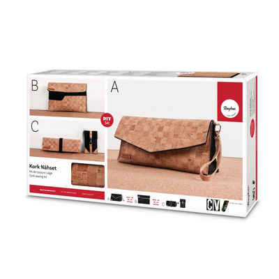 Rayher Kreativset Kork Näh-Set Clutch, 6-tlg