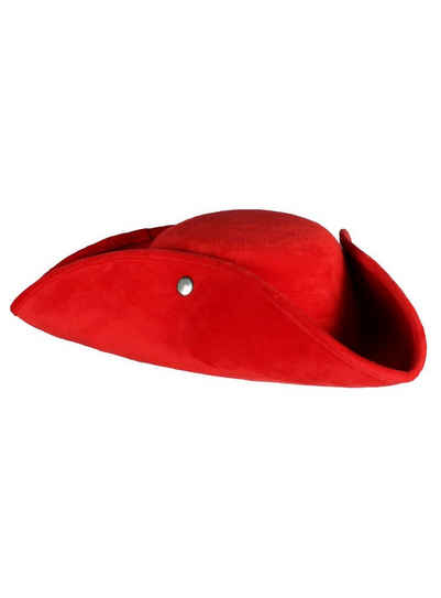 thetru Kostüm Einfacher Piraten Dreispitz rot, Mein Hut, der hat drei Ecken, drei Ecken hat mein Hut!
