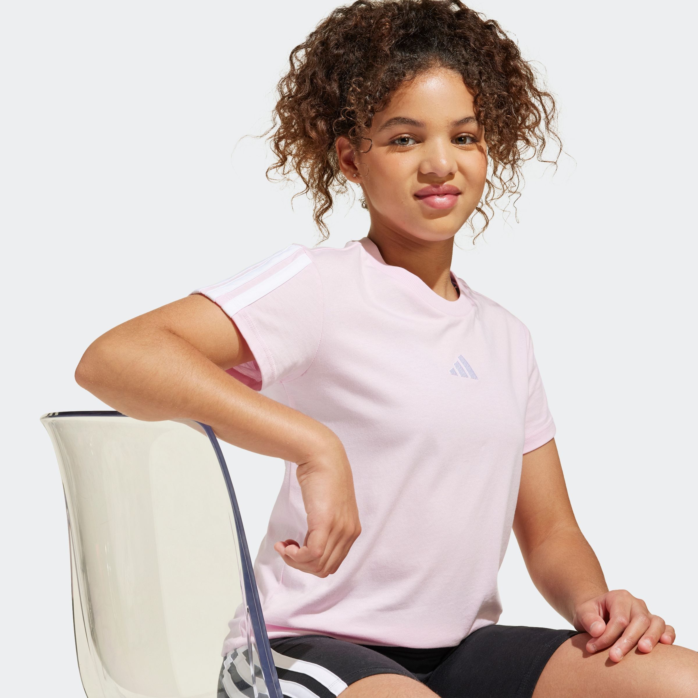 adidas Sportswear T-Shirt JG 3S TEE 160 für Kinder, mit Rundhalsausschnitt, ohne Verschluss, aus Baumwolle