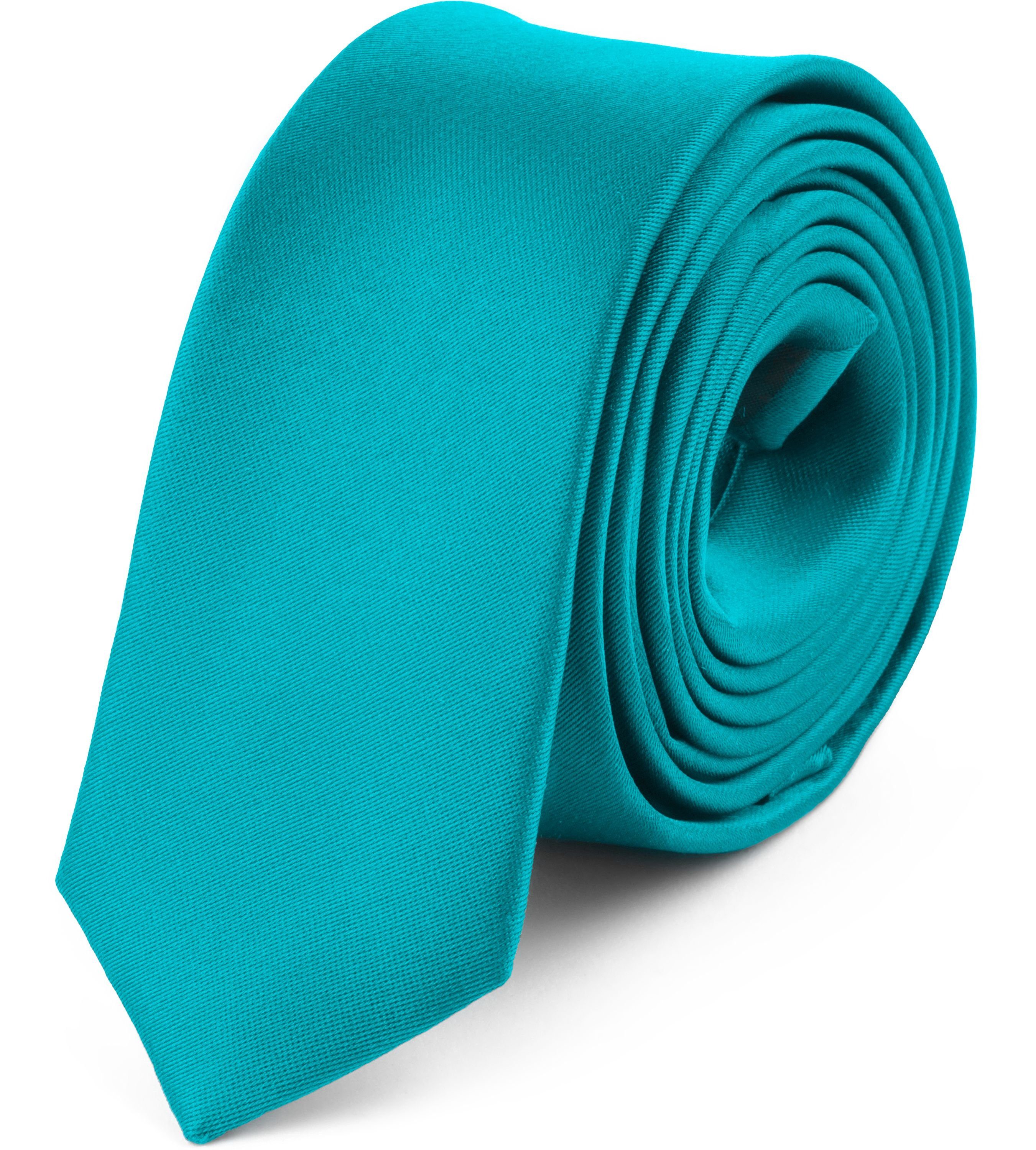 Ladeheid Krawatte Herren Schmale Krawatte SP-5 (150cm x 5cm) (Set, 1-St) Türkis