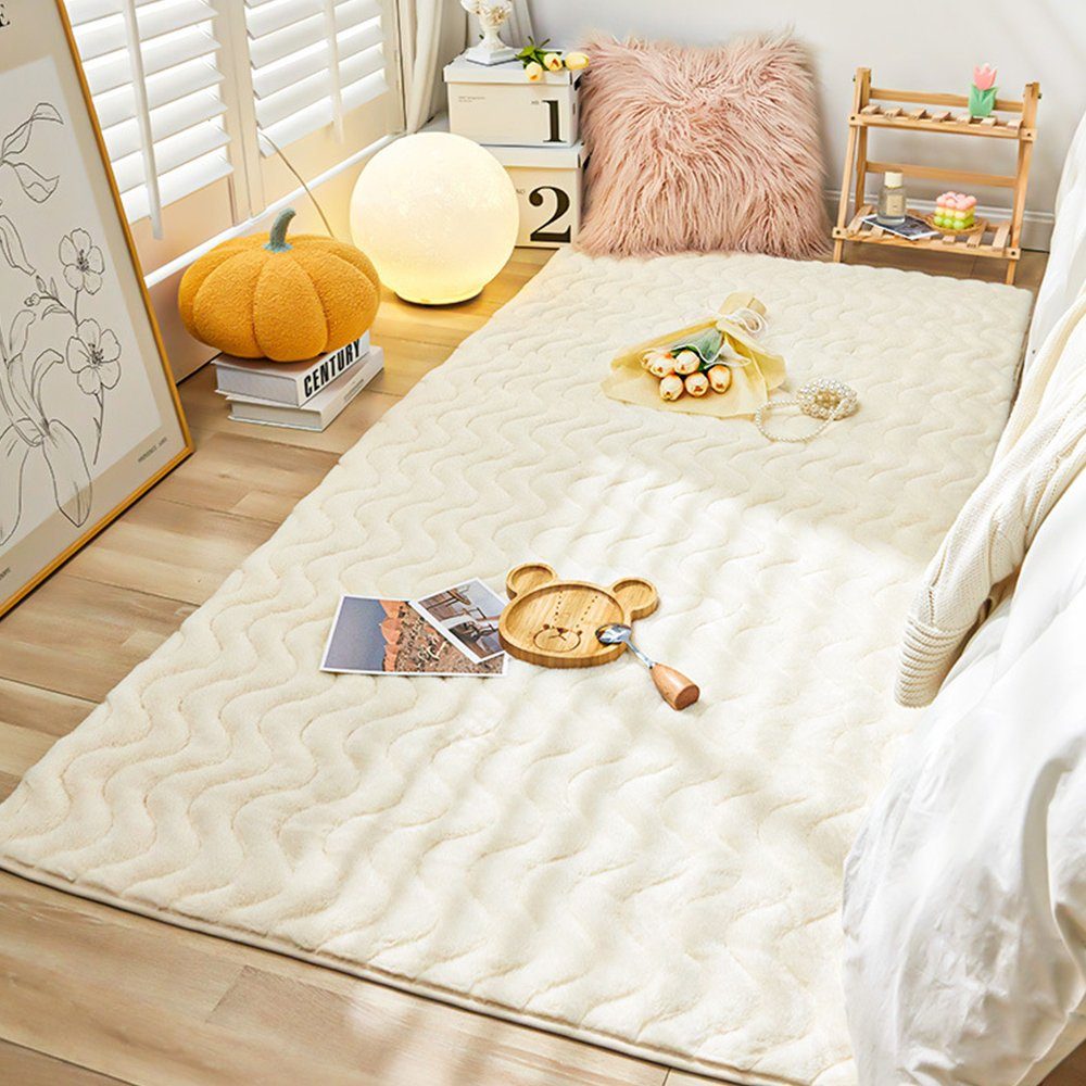 FELIXLEO Teppich Schlafzimmer 90x160 Wohnzimmer cm, Hochflor Teppich Home