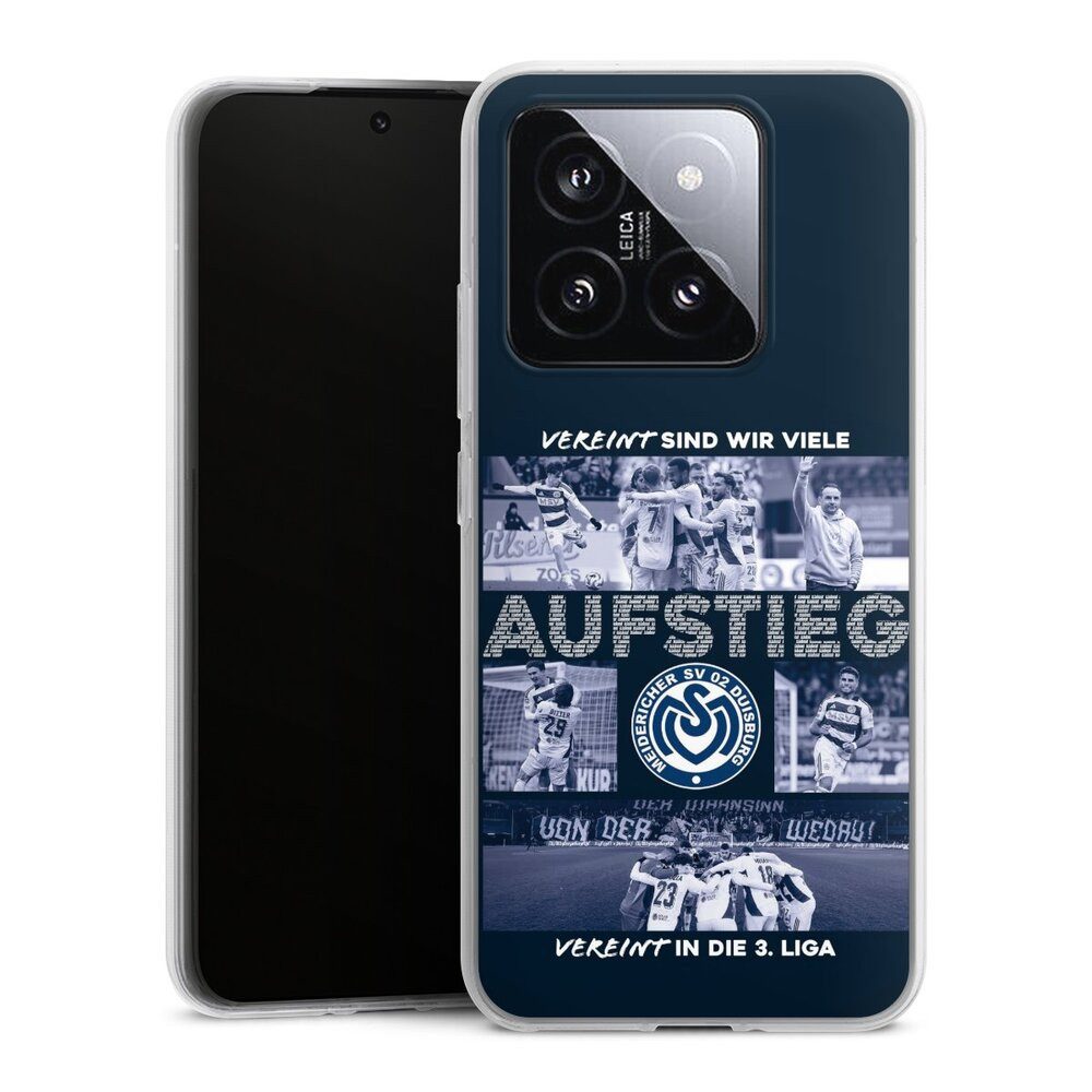 DeinDesign Handyhülle MSV Duisburg Aufstieg Offizielles Lizenzprodukt, Xiaomi 14 Silikon Hülle Bumper Case Handy Schutzhülle Smartphone Cover