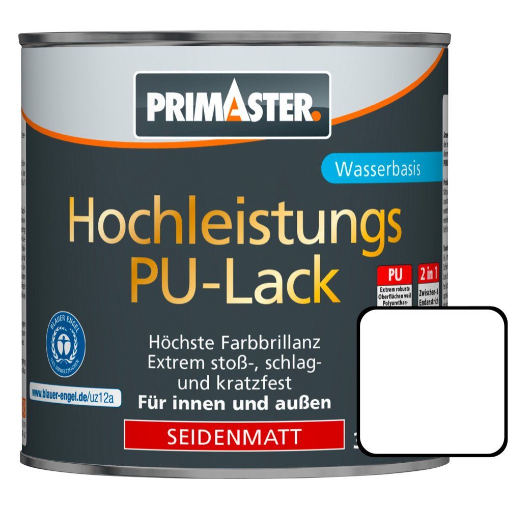 PU-Lack Primaster 9010 Primaster 125 weiß seidenmatt RAL ml Acryl-Buntlack