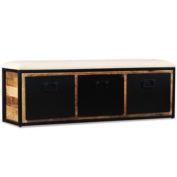 furnicato Truhenbank Aufbewahrungsbank 3 Schubladen Mangoholz Massiv 120x30x40 cm