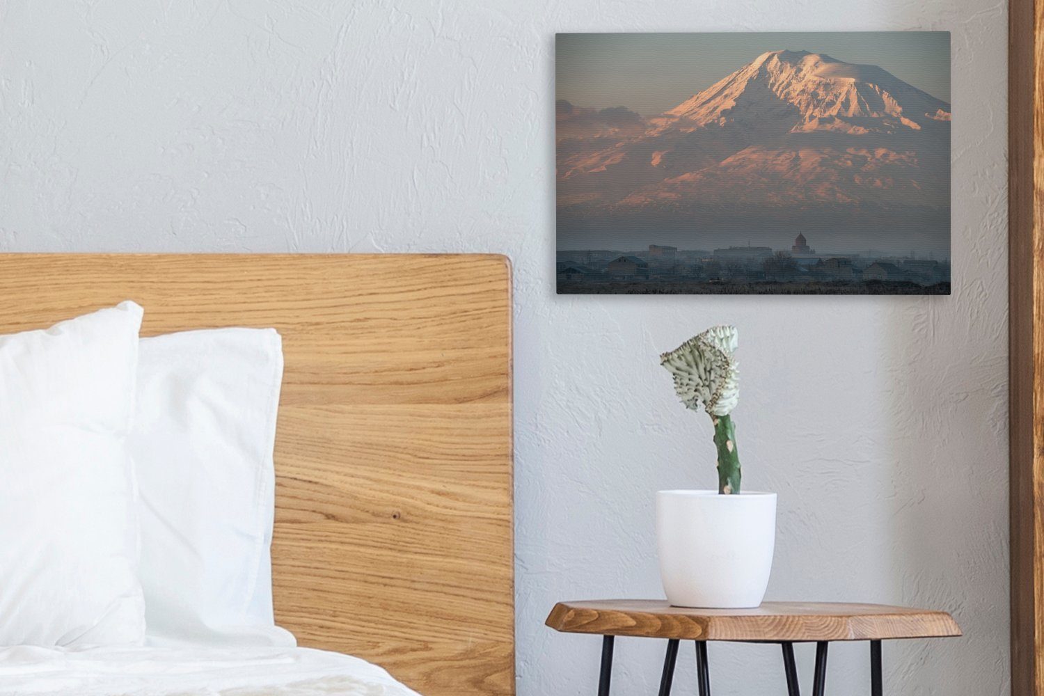 Leinwandbild Türkei, St), (1 Aufhängefertig, OneMillionCanvasses® in Berg vor cm Sonnenaufgang Wandbild Wanddeko, Der 30x20 der Ararat Leinwandbilder,