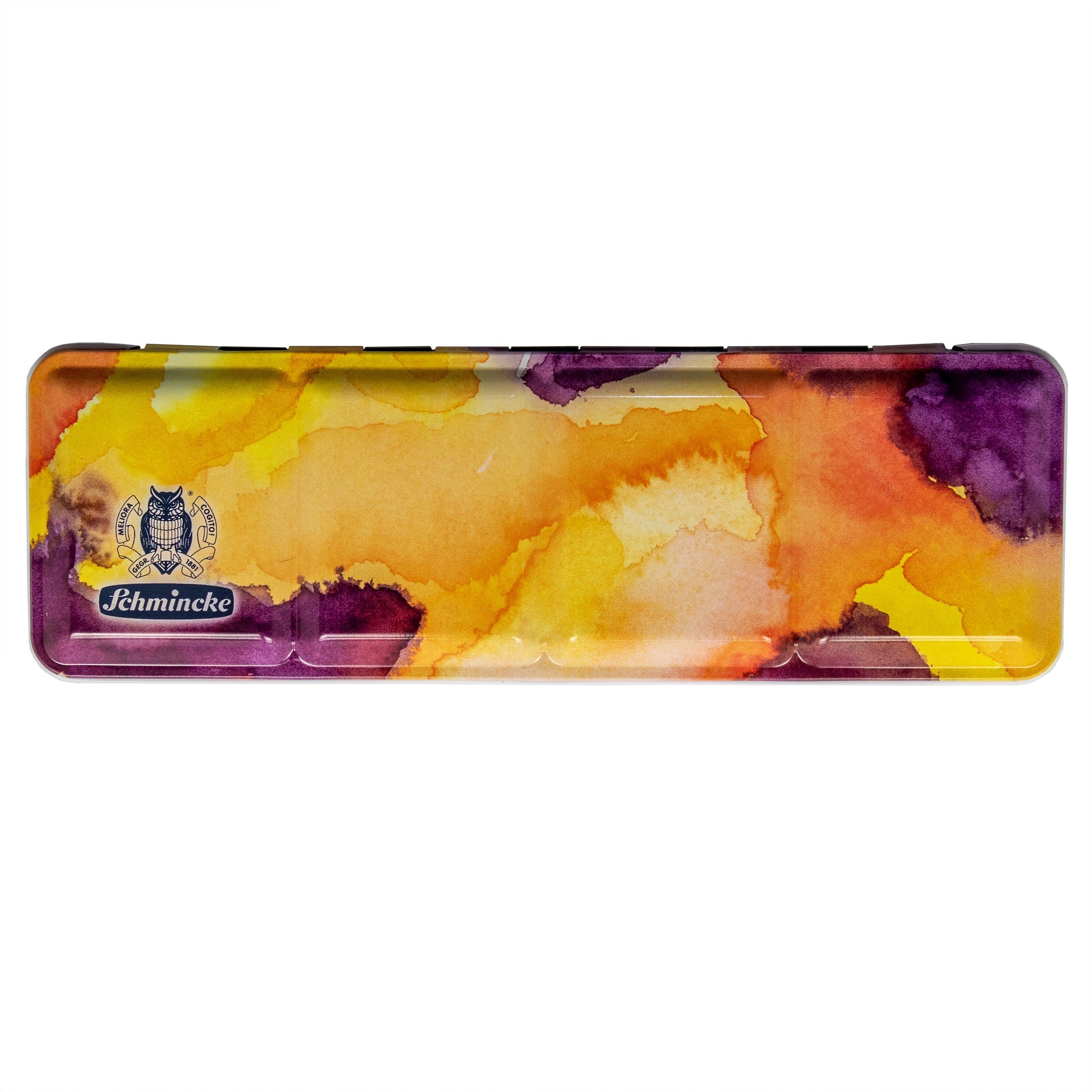 Schmincke Aquarellfarbe AKADEMIE Aquarell Malkästen Metallkasten, 24 x 1/2 Näpfchen 75 740 097
