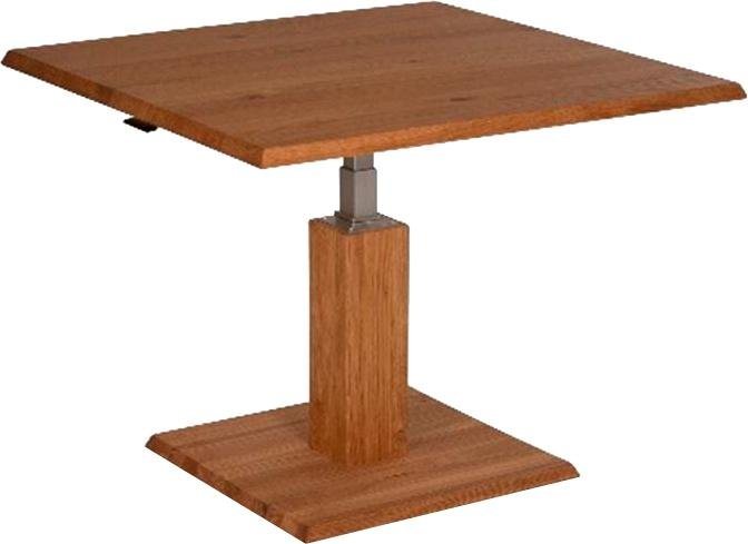 Couchtisch mit Funktion auf Rollen aus massiver Wildeiche, Breite 75 cm Couchtisch mit Funktion auf Rollen aus massiver Wildeiche, Breite 75 cm
