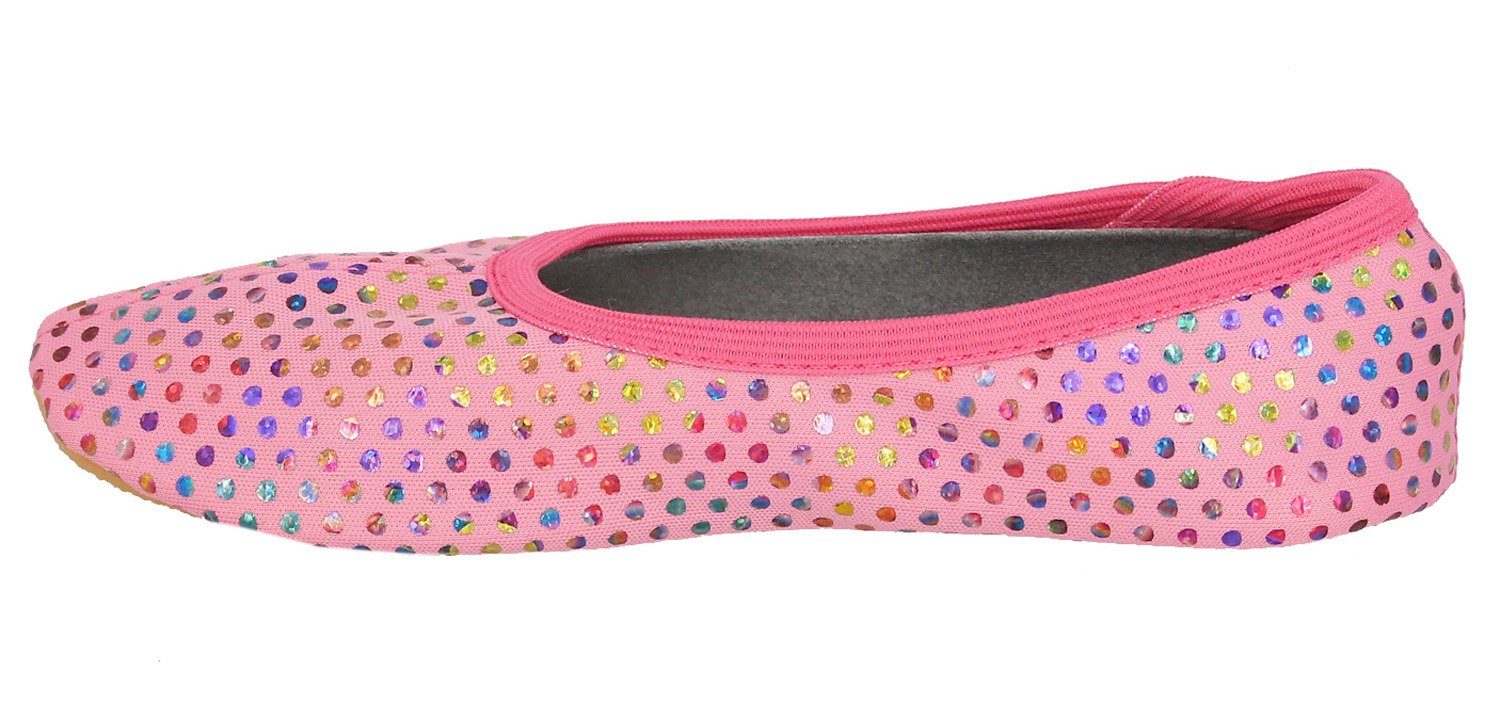 Beck Schläppchen Punkt Multi Gymnastikschuh rutschfest, Handgenäht in Deutschland