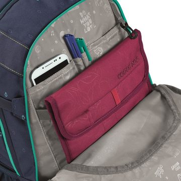 coocazoo Schulranzen Schulrucksack-Set MATE Happy Raindrops 3-teilig (Rucksack, Mäppchen, Sporttasche), ergonomisch, reflektiert, Körpergröße: 135 - 180 cm