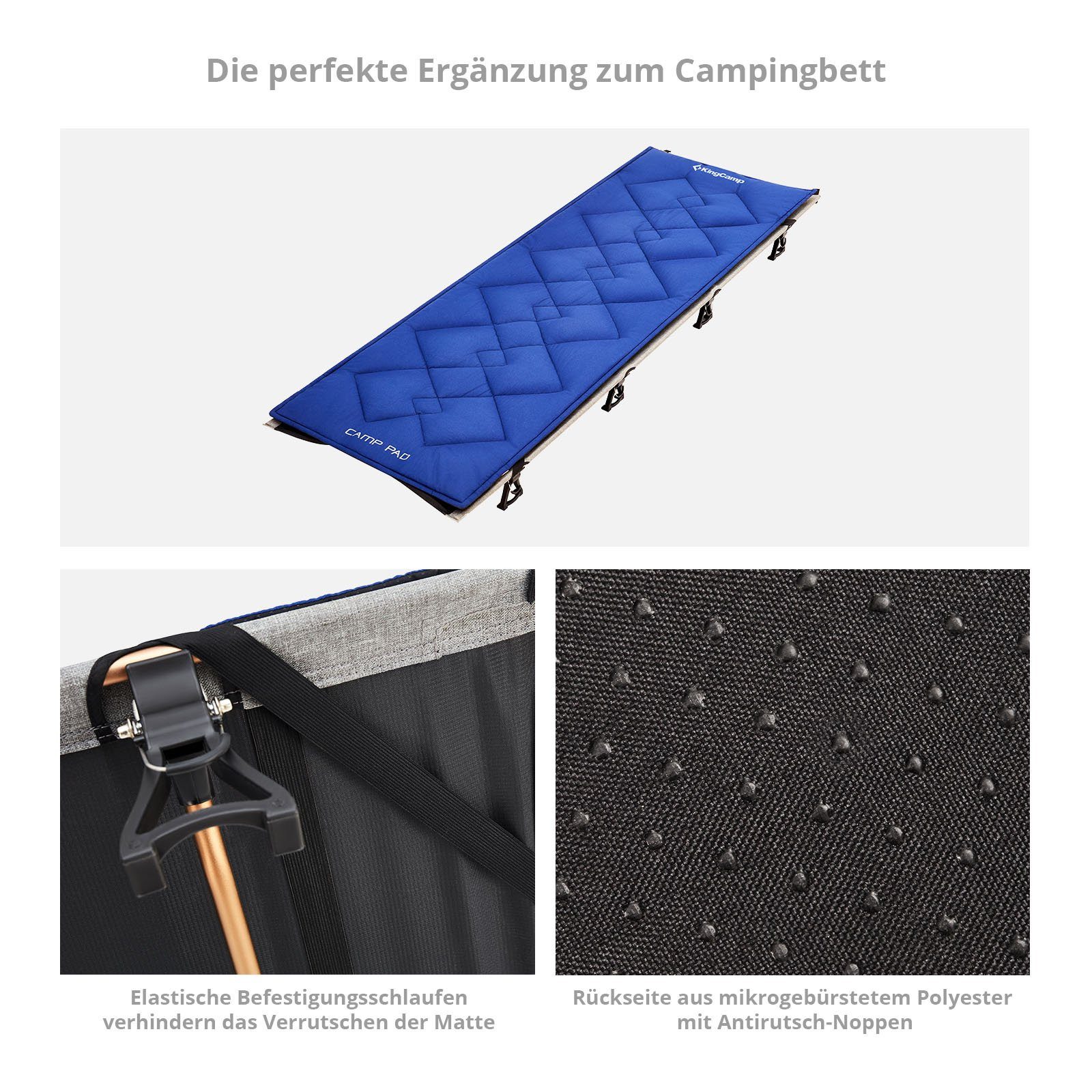 KingCamp Feldbett Feldbettauflage Camp Pad Camping - Klappbett Bezug