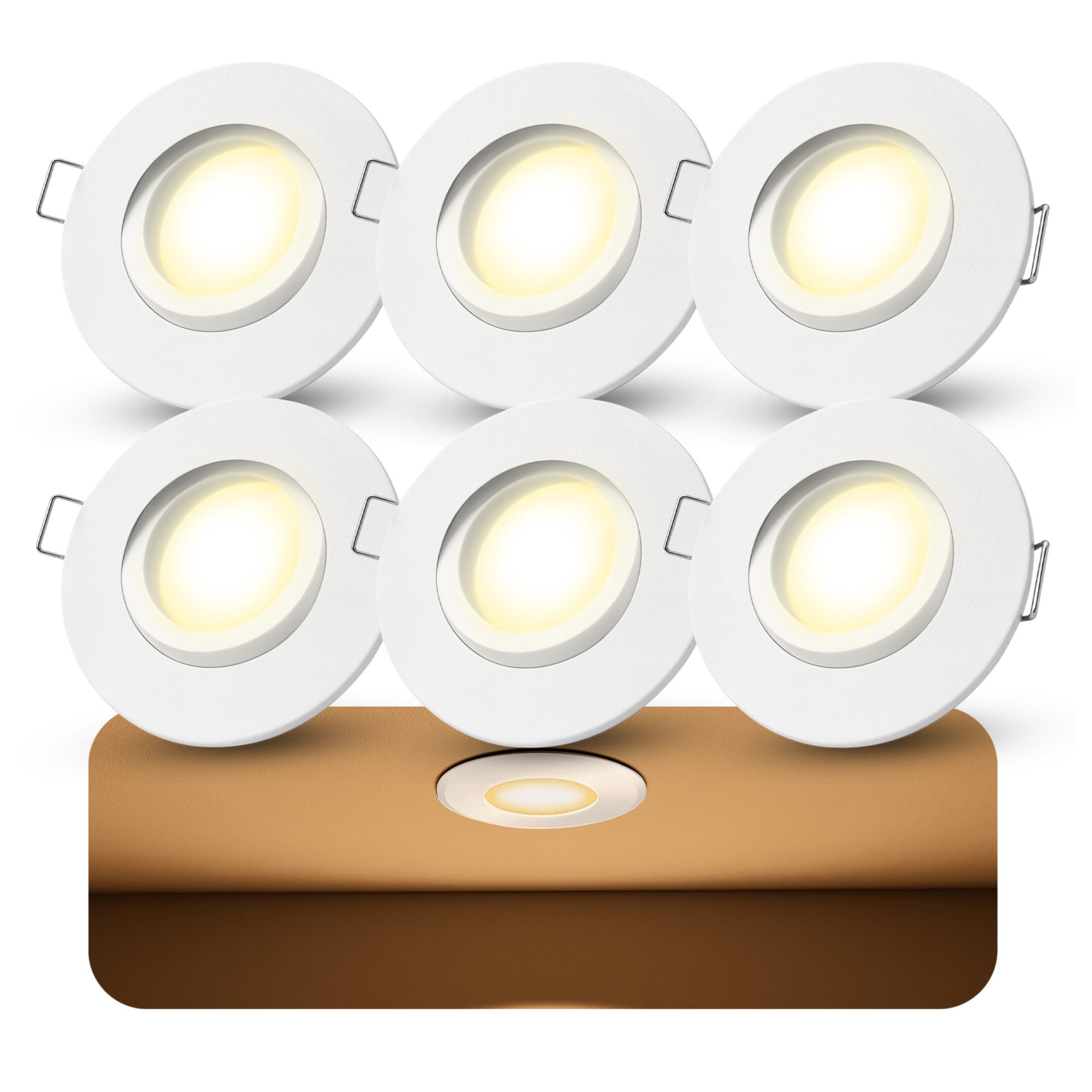 SSC-LUXon LED Außen-Deckenleuchte ORVIA Deckenlampe schwenkbar IP65 LED Birne mit fourSTEP 4W warmweiß, Warmweiß