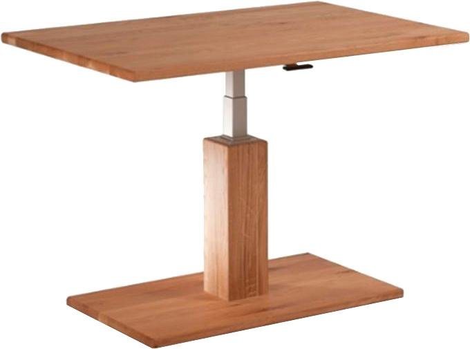 Couchtisch mit Funktion auf Rollen aus massiver Wildeiche, Breite 90 cm Couchtisch mit Funktion auf Rollen aus massiver Wildeiche, Breite 90 cm