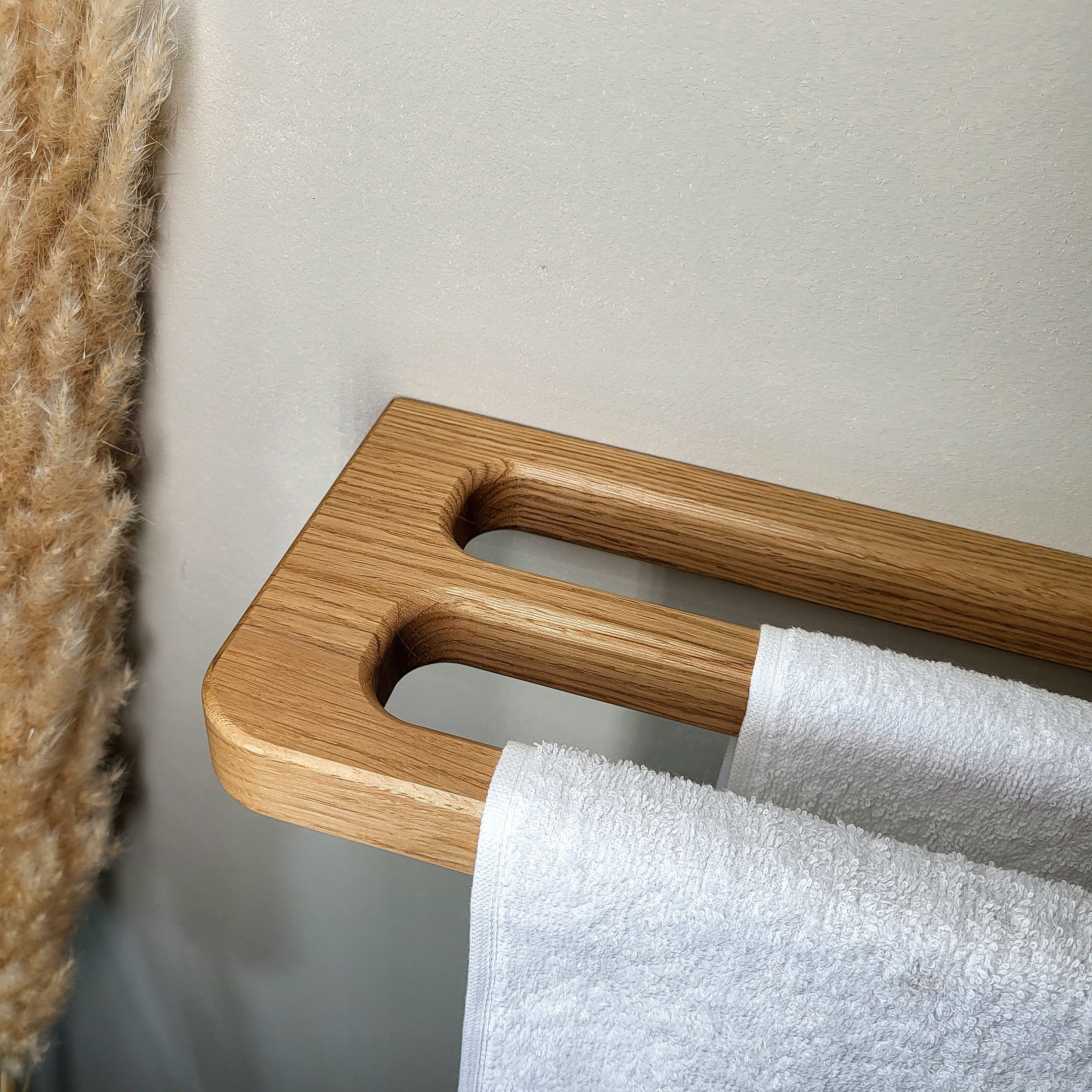 ScandiHooks Handtuchhalter Großer Doppel-Handtuchhalter aus massivem Eichen günstig online kaufen