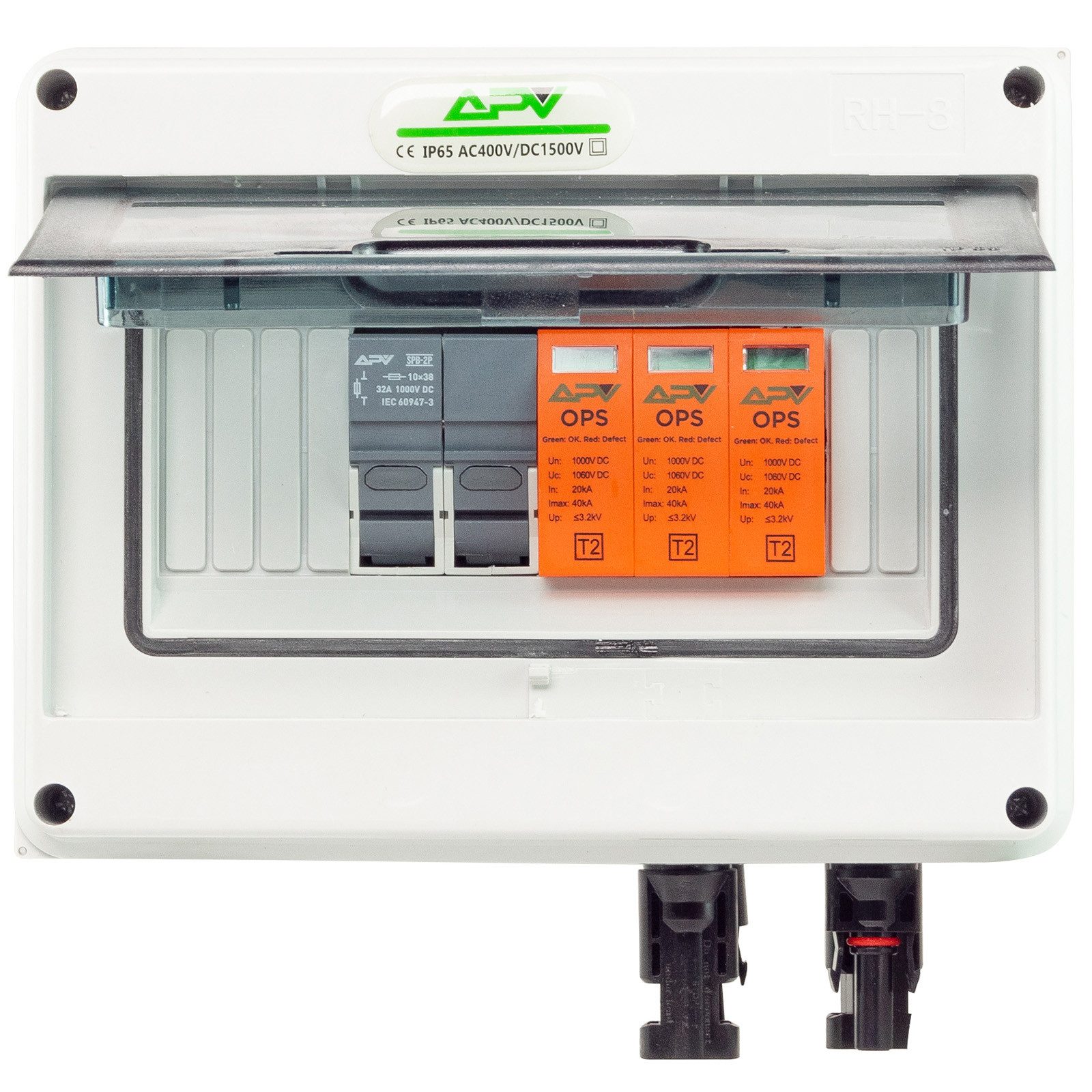 APV Verteilerbox, PV Anschlusskasten DC 32A 1000V 1-String Photovoltaik 8-Module IP65