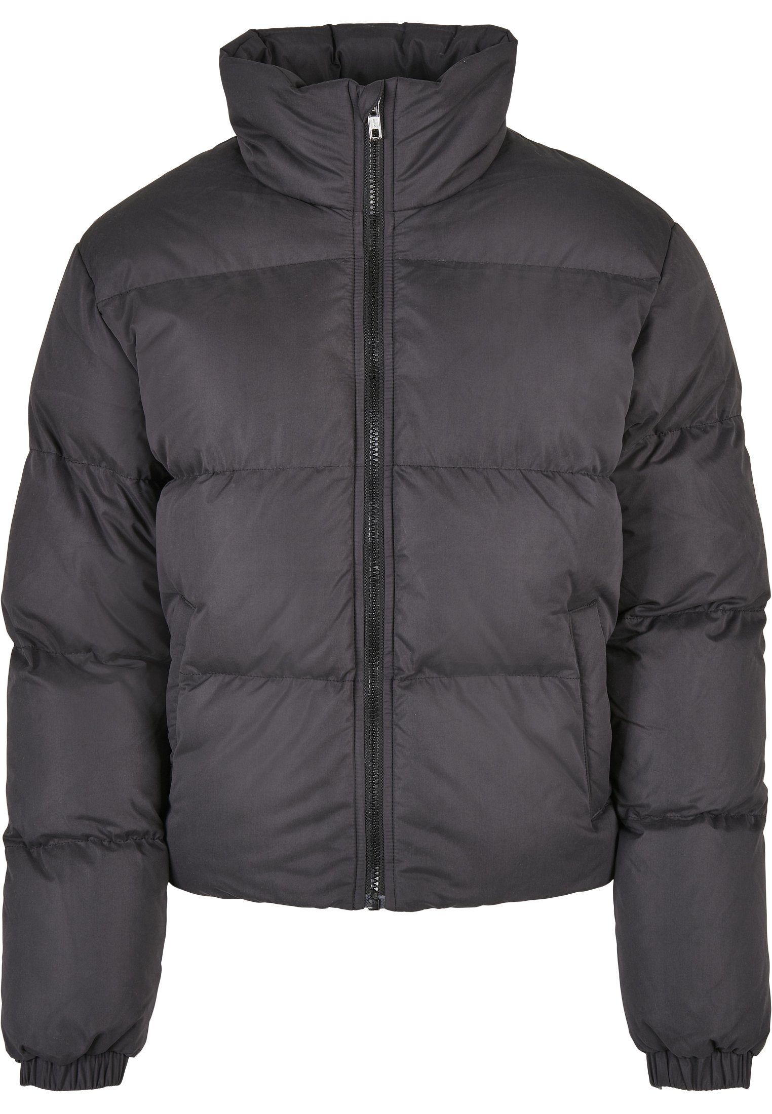 URBAN CLASSICS Winterjacke Peached Short Jacket black (1-St) Damen Puffer Ladies