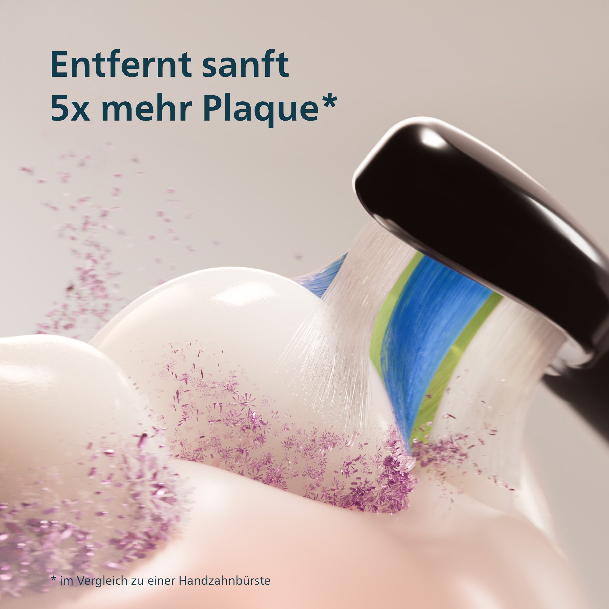Philips Sonicare Elektrische Zahnbürste Series 3100, Aufsteckbürsten: 2 St., mit Drucksensor, 3 Intensitätsstufen, inkl. Reiseetui und Ladegerät – Bild 3 von 5