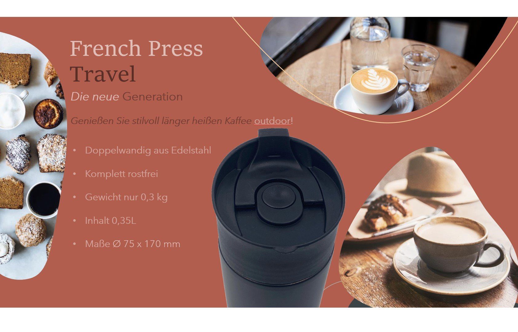 Kanne MediMuc Travel 3 French Varianten in Press Thermo Schwarz