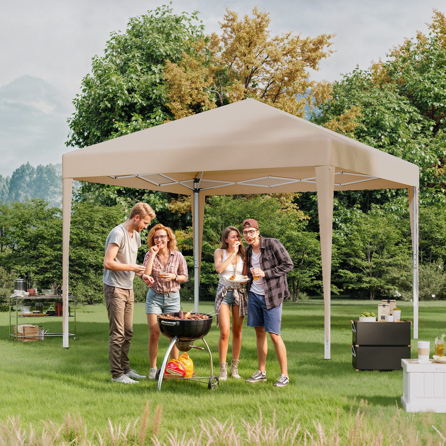 HOMALL Faltpavillon 3x3m Klappbare Partyzelt,Pop-up Gartenpavillon günstig online kaufen