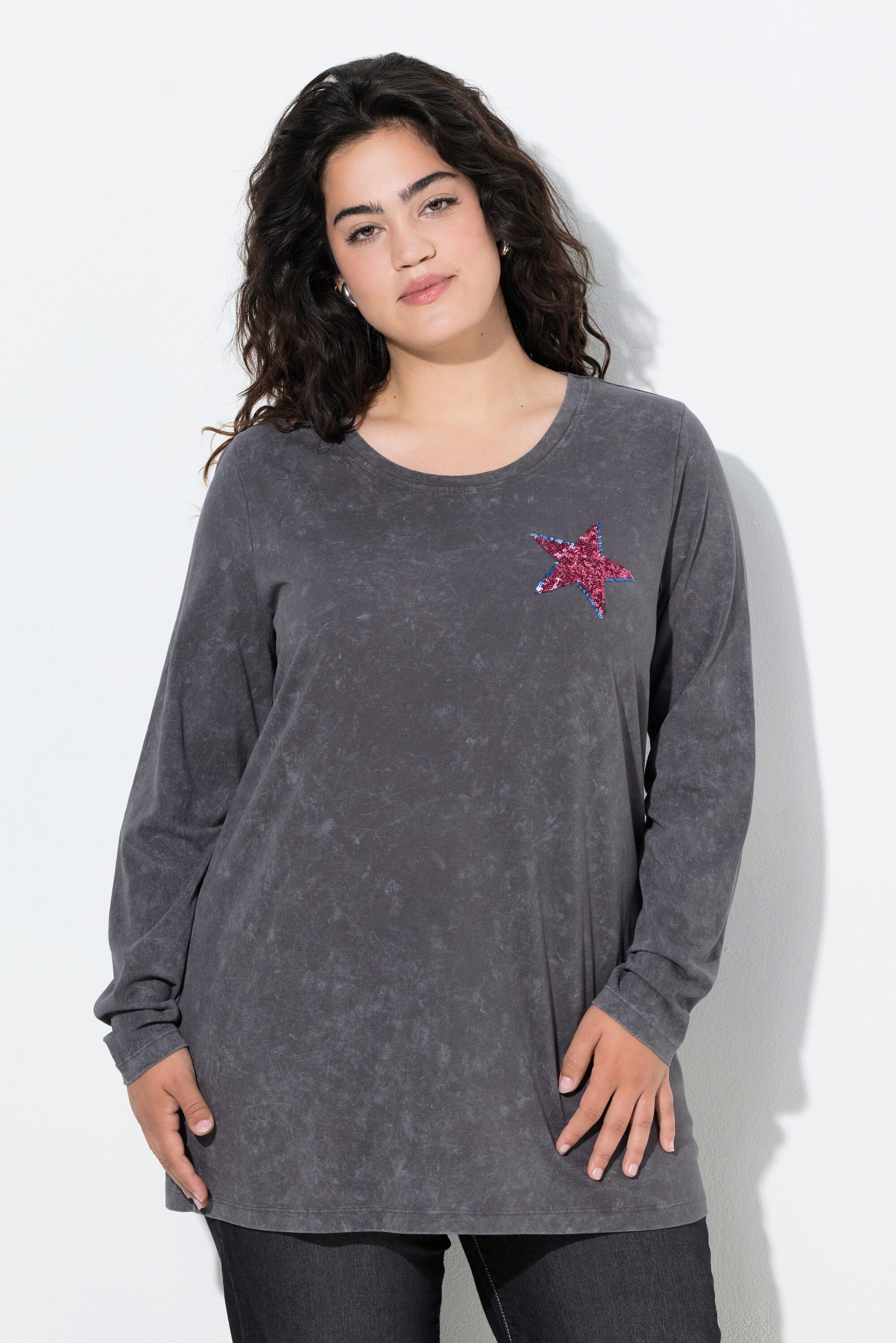 Angel of Style T-Shirt T-Shirt bequeme Passform Pailletten-Stern günstig online kaufen