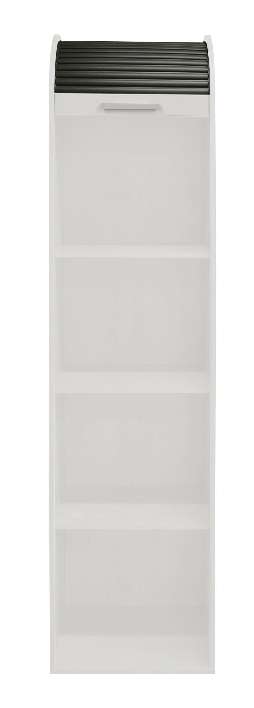 möbelando Jalousieschrank Jalousieschrank (BxHxT: 46x192x44 cm) in weiß matt lack / graphit mit 2 Einlegeböden | Rollladenschränke
