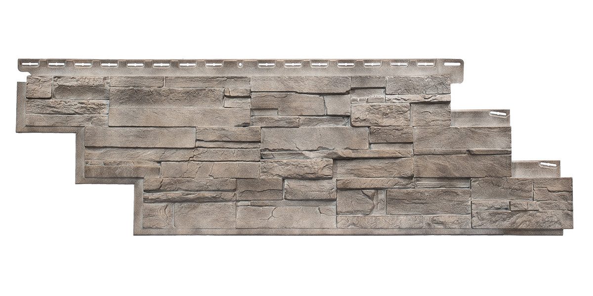 NOVIK Verkleidungspaneel NovikStone DS Platte 105x33cm 10 Stück 2,32qm Schichtstein flint, BxL: 33,34x105,41 cm, 0,375 qm, (Karton mit 10 Platten, 3,52 qm) Wandverkleidung mit 3-D-Effekt, problemlose Montage, Natursteinoptik