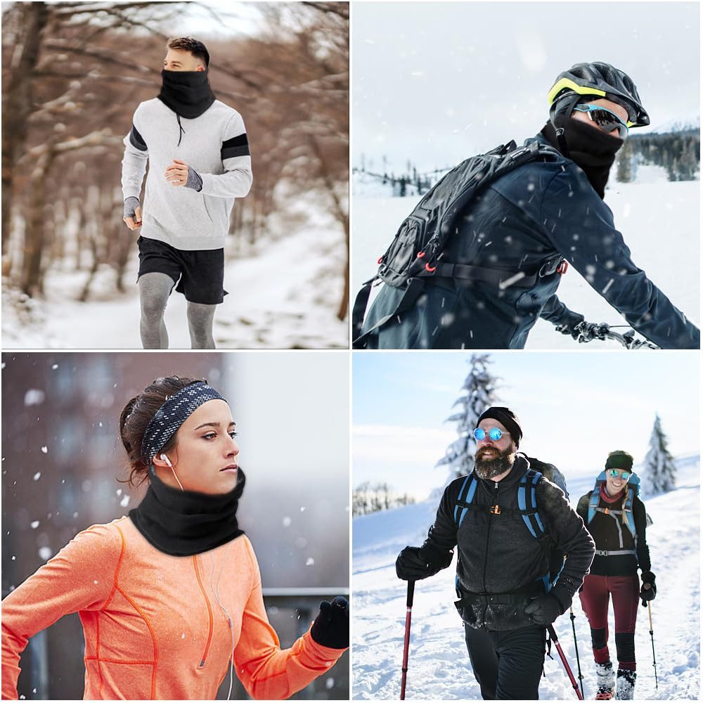 nsihing Multifunktionstuch Winter Halswärmer Für Herren Damen, Winter Loop Schal Weichem Fleece Halswärmer Winddicht Ski – Bild 5 von 5