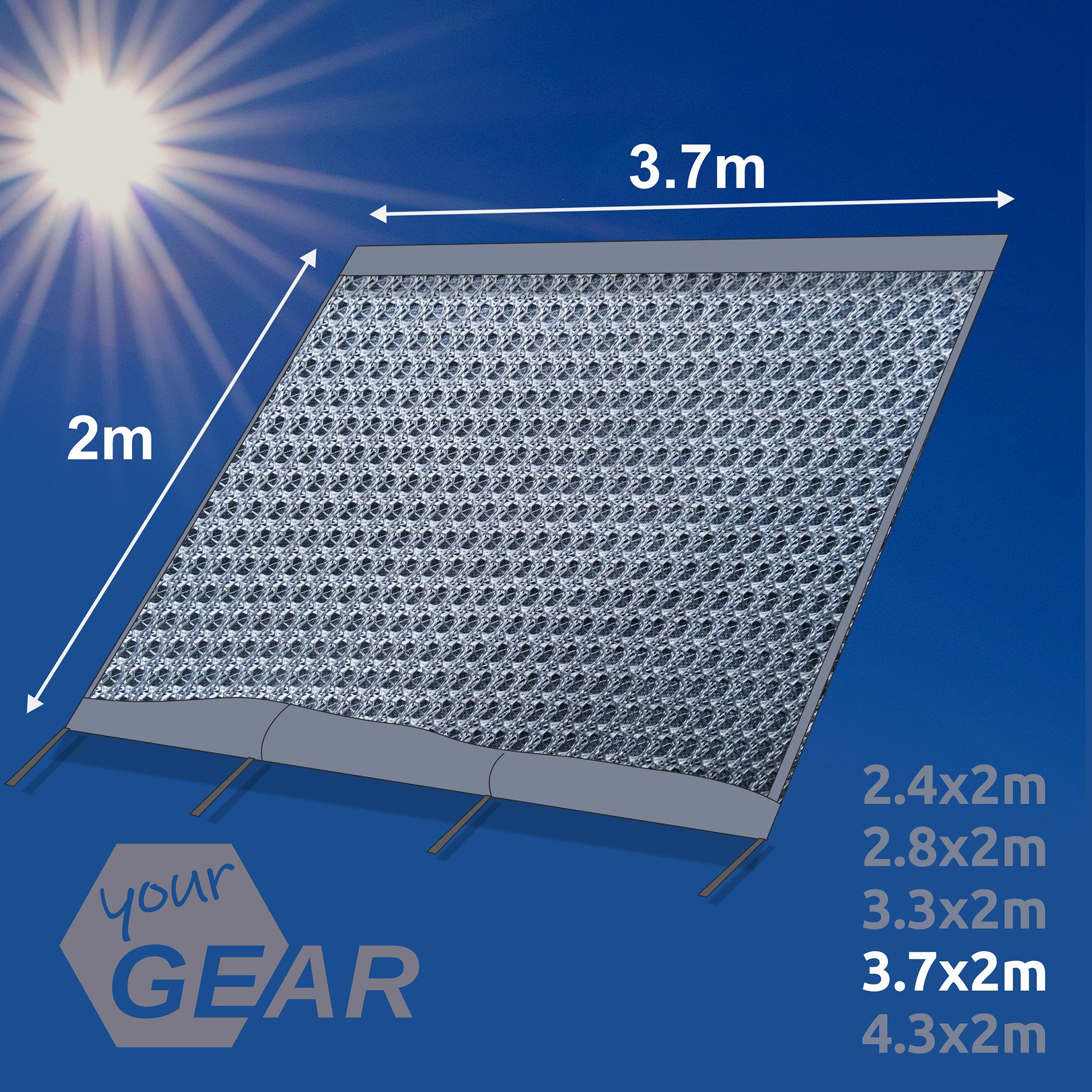 yourGEAR Vorzelt yourGEAR Sun + Rain Blocker 3,7x2m Vorderwand Markise, Personen: 0