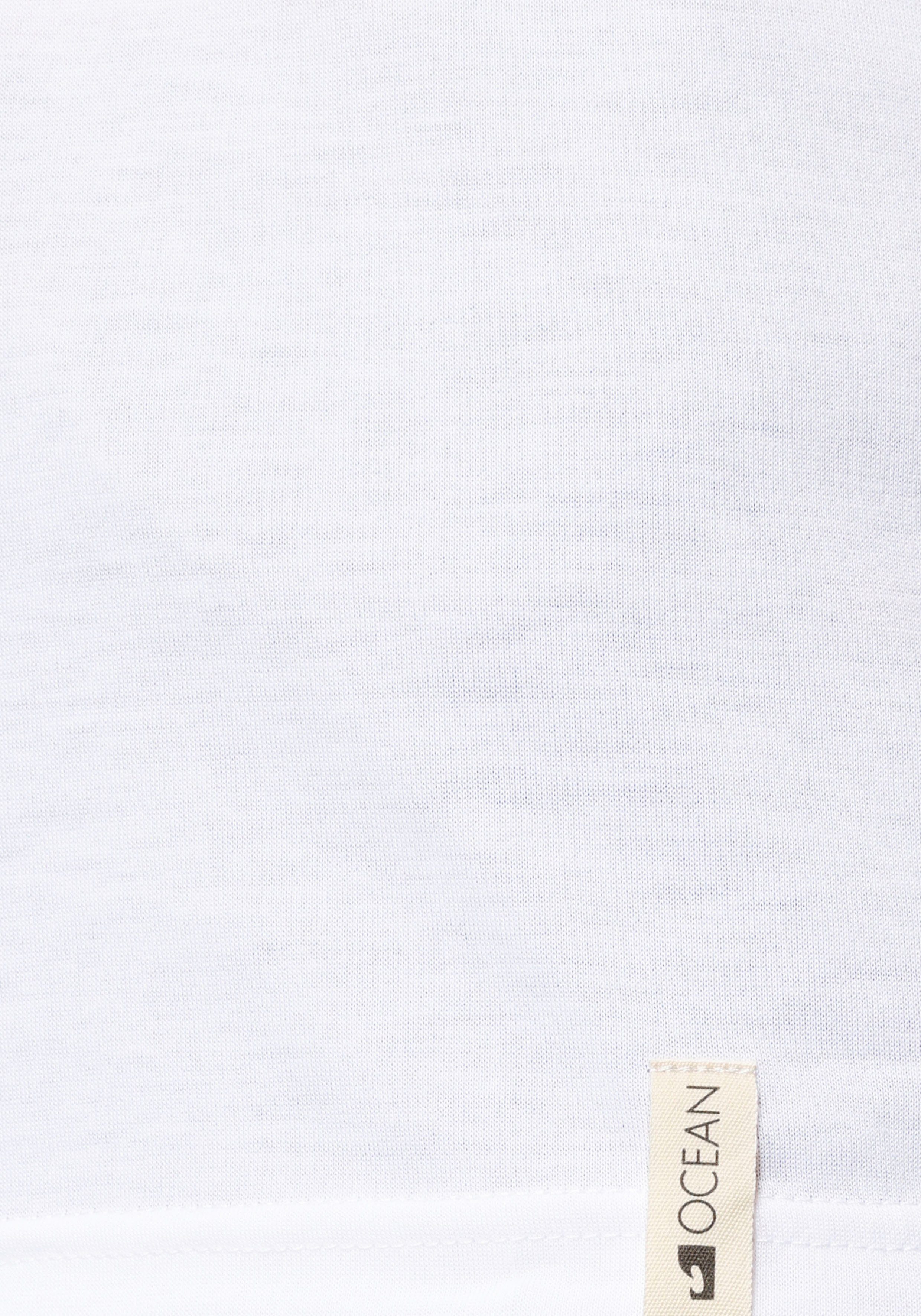 in 2er-Pack) T-Shirt Navy Ocean weiß Sportswear Viskose-Qualität (Packung,