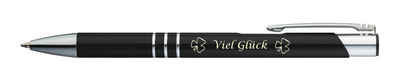 Livepac Office Kugelschreiber Kugelschreiber mit Gravur "Viel Glück" / aus Metall / Farbe: schwarz
