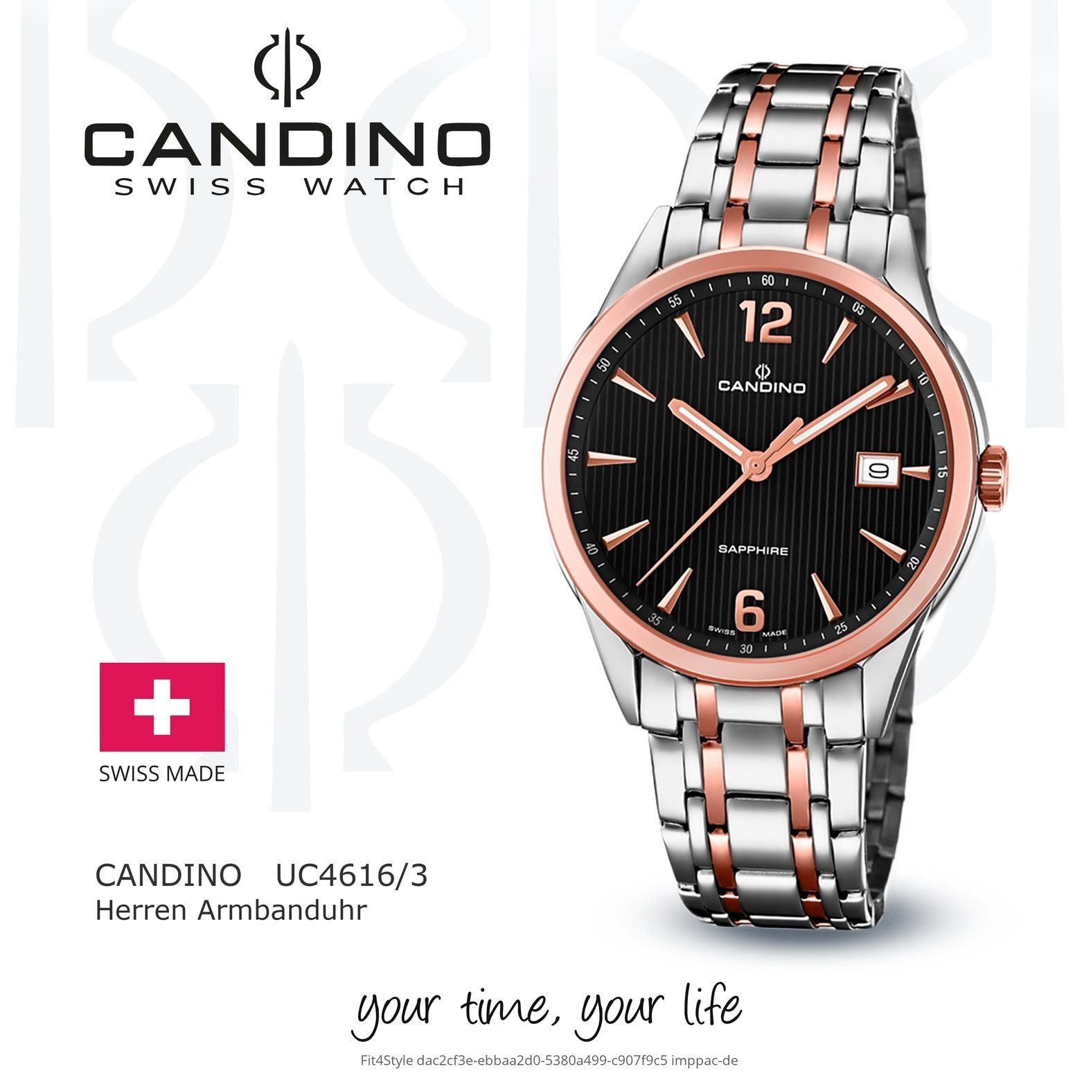 Candino Quarzuhr Candino Herren silber, rund, Uhr Edelstahlarmband Armbanduhr Elegant Analog roségold, Herren C4616/3