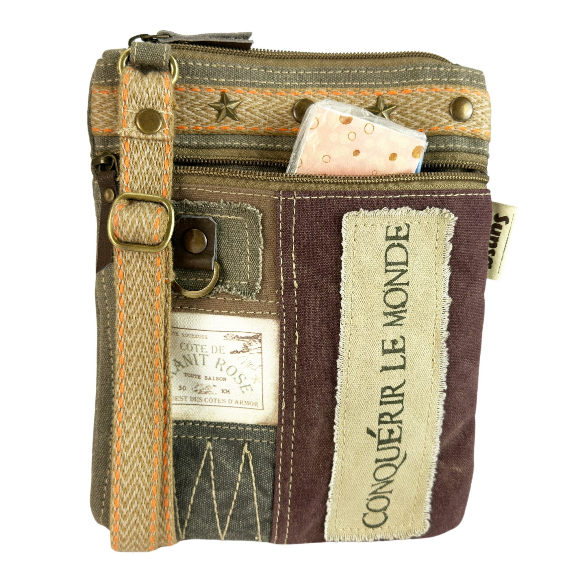 Sunsa Umhängetasche Sunsa Vintage Umhängetasche. Kleine Patchwork Crossover günstig online kaufen