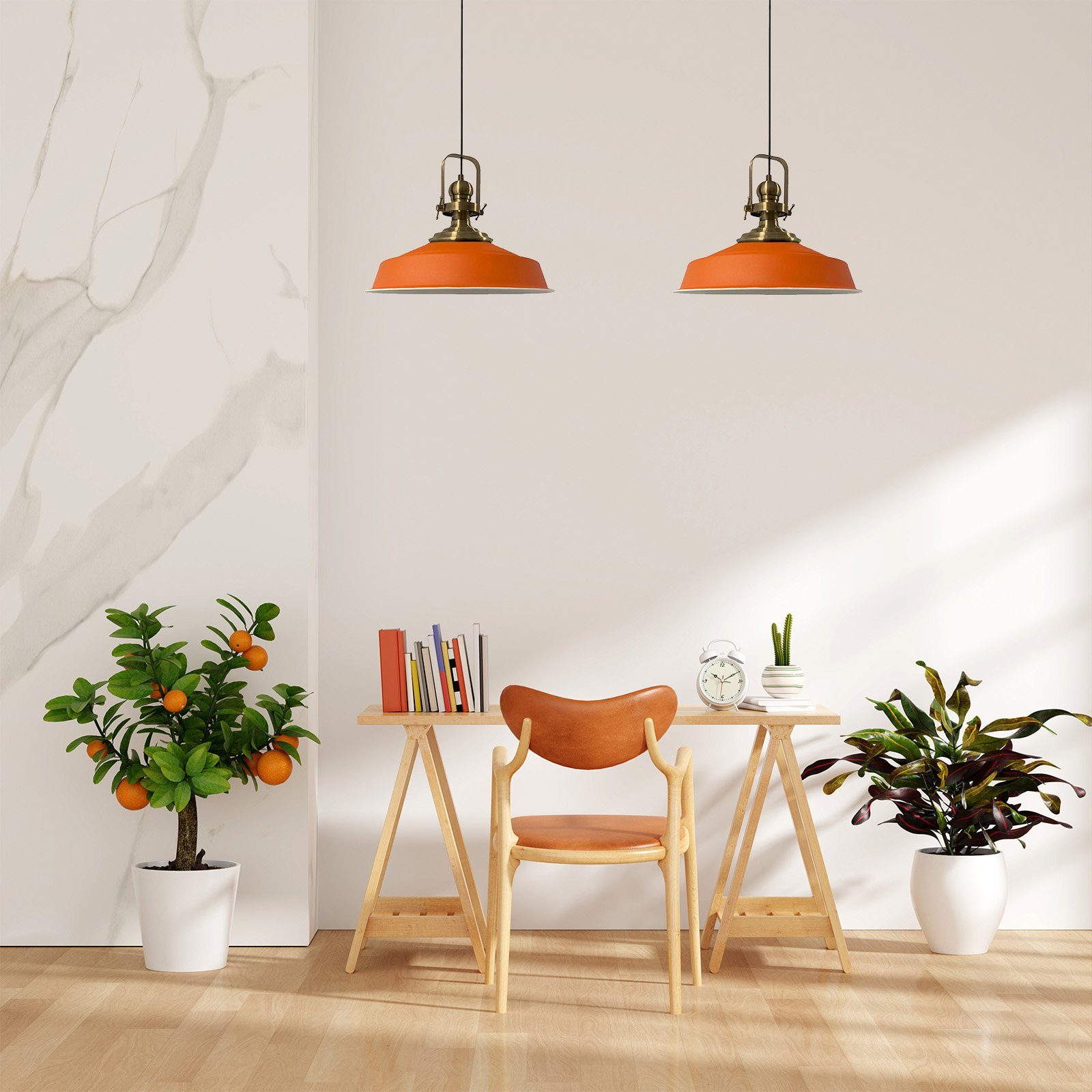 Bamyum Pendelleuchte Asletl Hängelampe aus Metall 2 Flammige, E27, Vintage Lampe, ohne Leuchtmittel – Bild 4 von 5