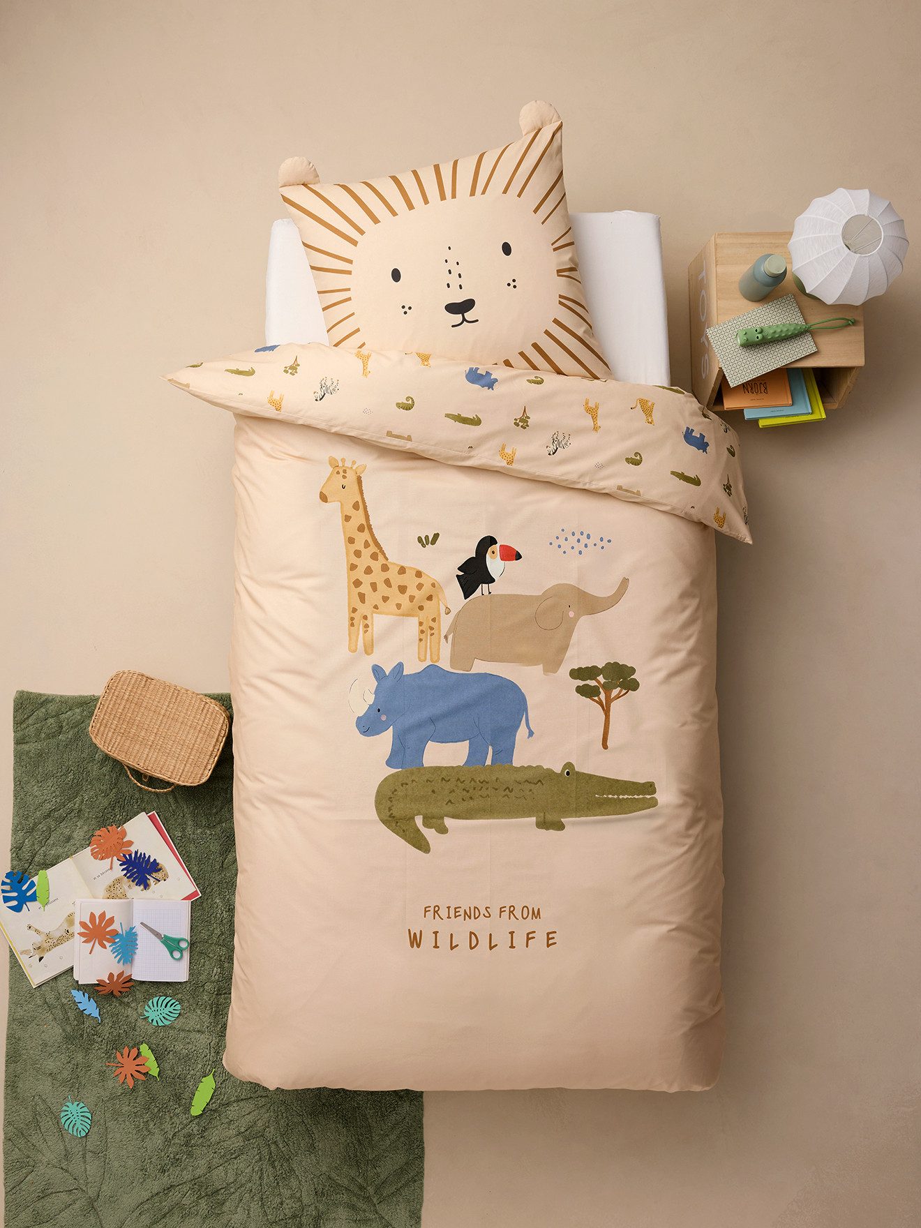vertbaudet Bettbezug Bettwäsche-Set Kinder TIERFREUNDE